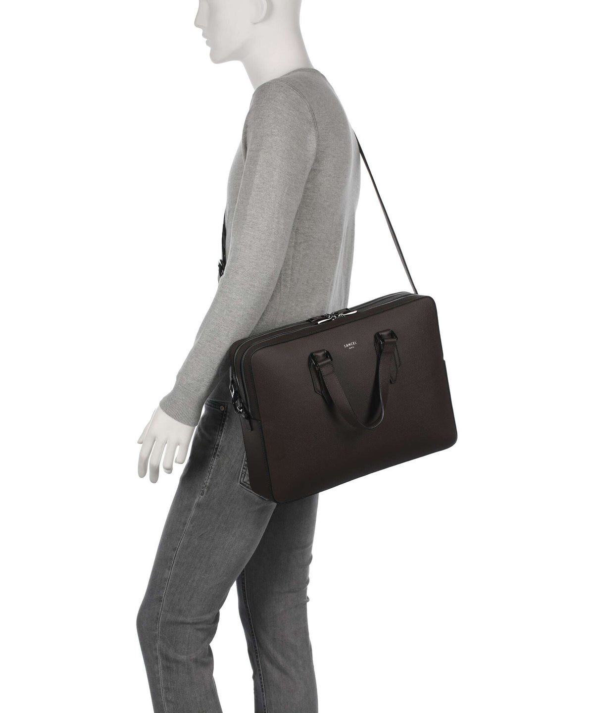 Lancel Charlie Briefcase macadamia