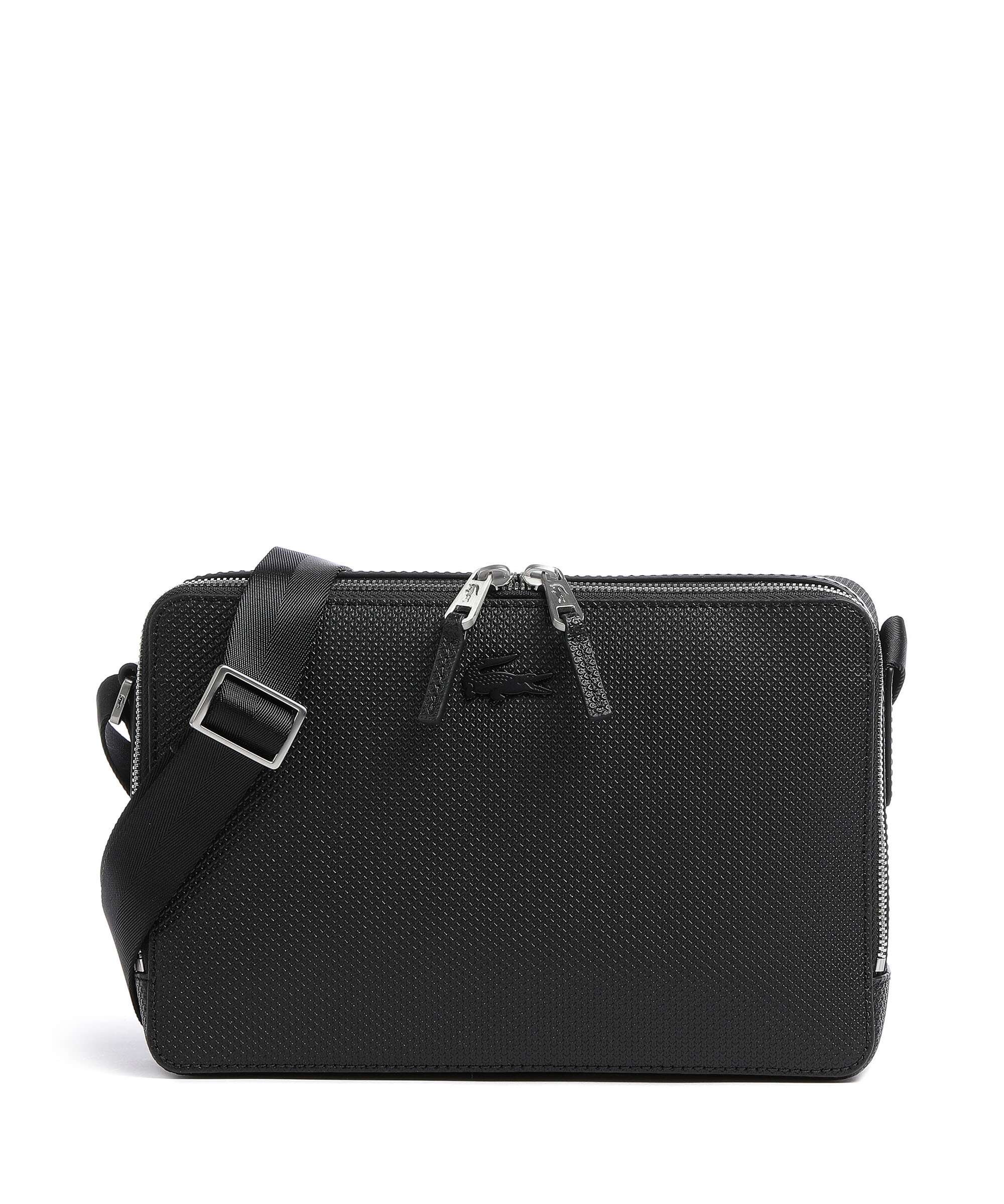 Lacoste Chantaco Crossbody bag grained cow leather noir