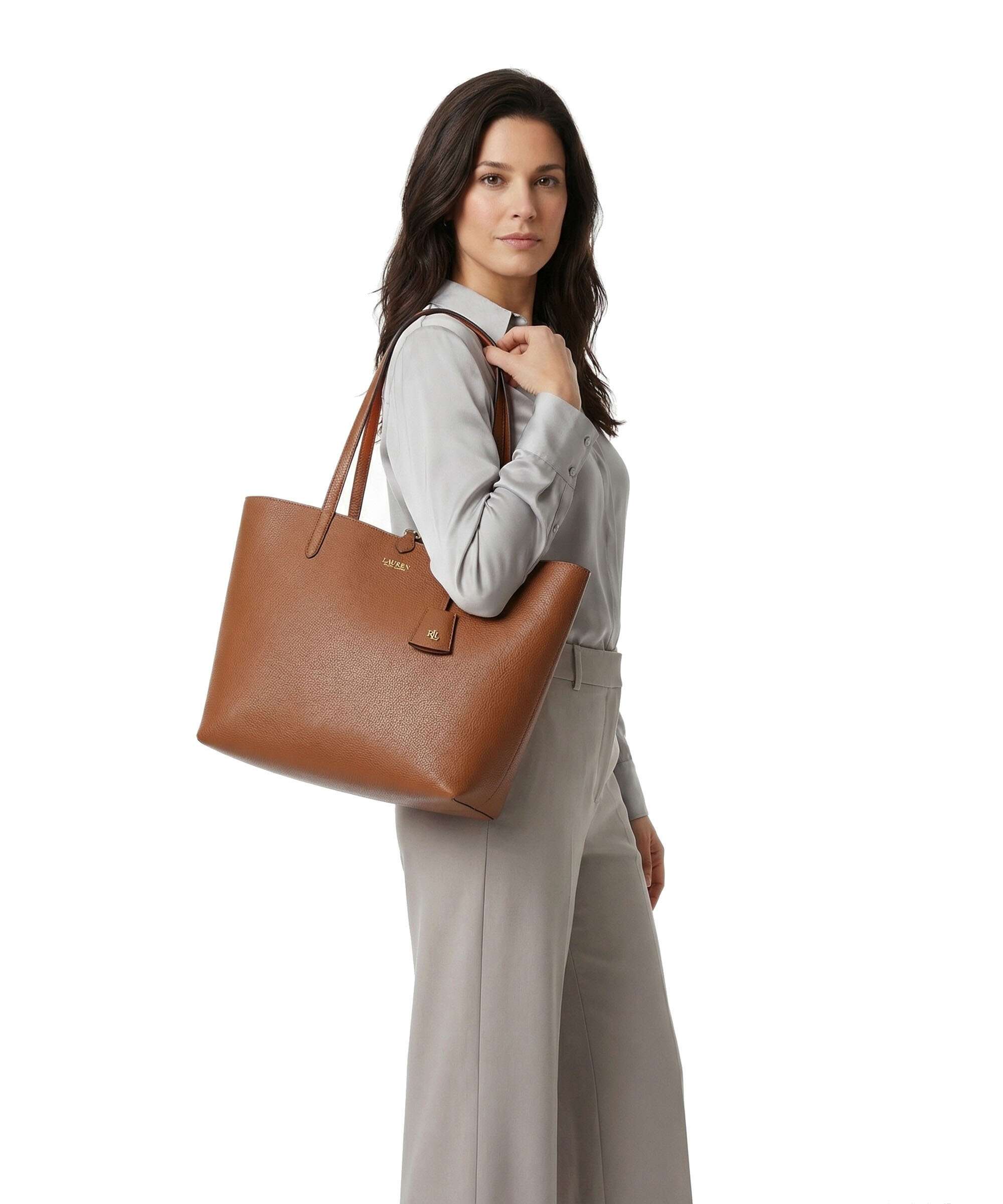 Lauren Ralph Lauren Medium Tote bag imitation leather tan/orange