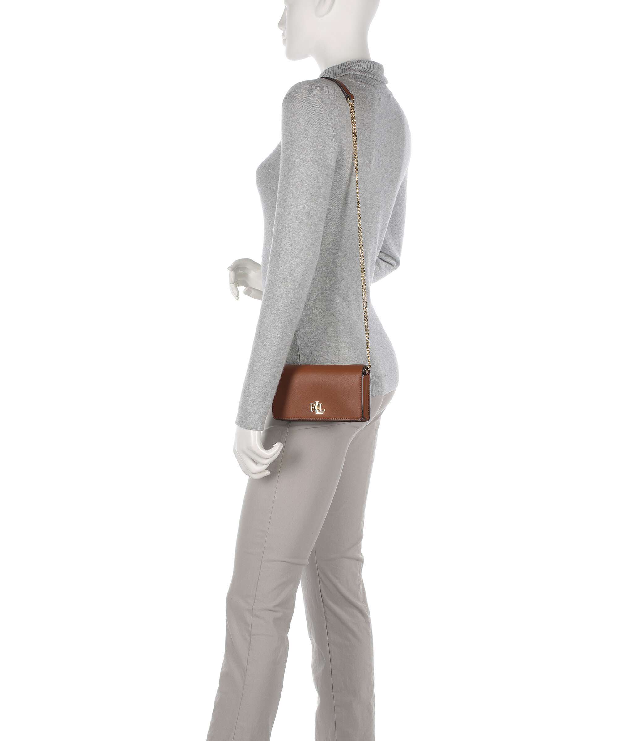 Lauren Ralph Lauren Turn-Lock Crossbody bag grained leather tan