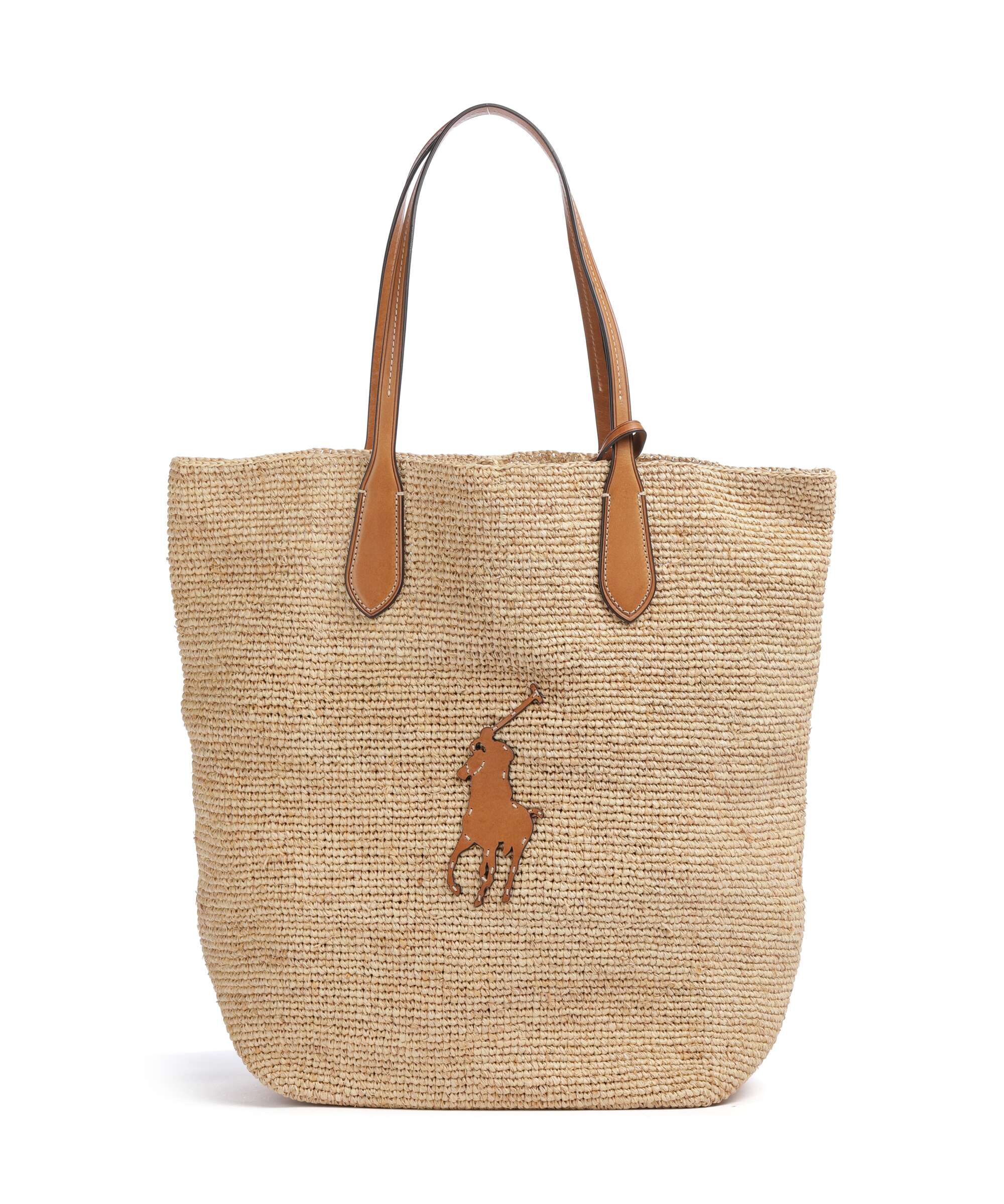 Polo Ralph Lauren Bellport Raffia Tote bag bast natural/cuoio
