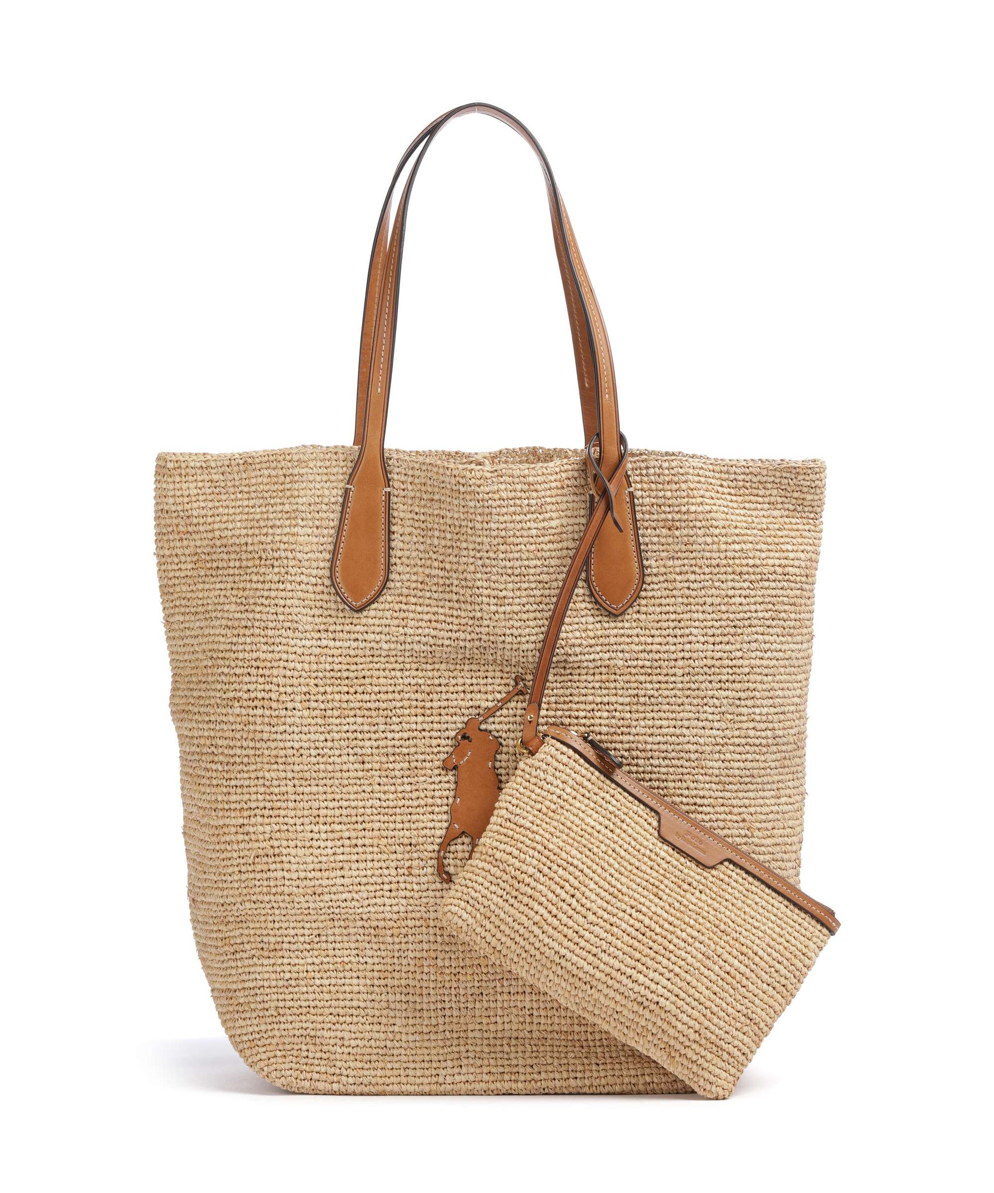 Polo Ralph Lauren Bellport Raffia Tote bag bast natural/cuoio