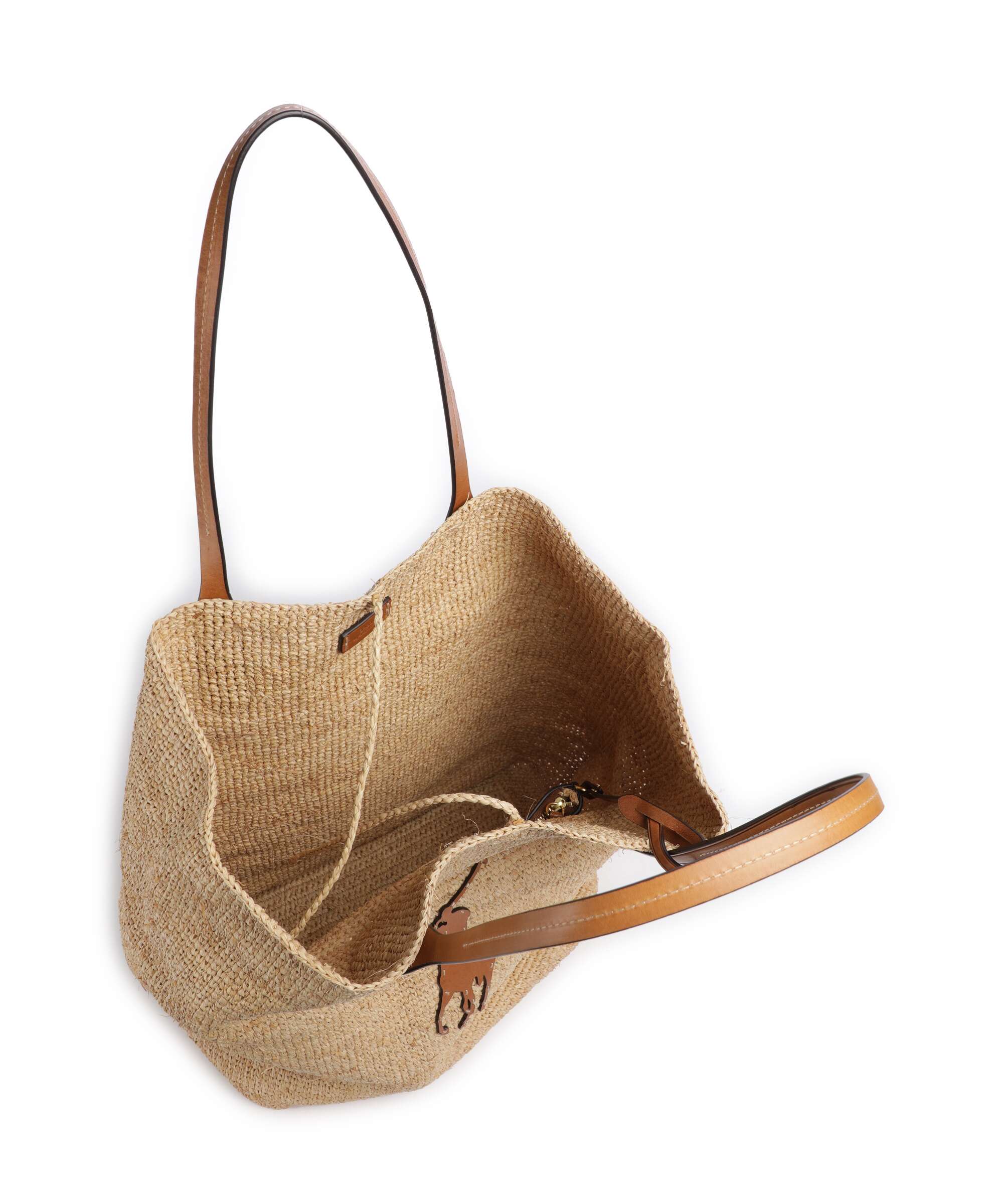 Polo Ralph Lauren Bellport Raffia Tote bag bast natural/cuoio