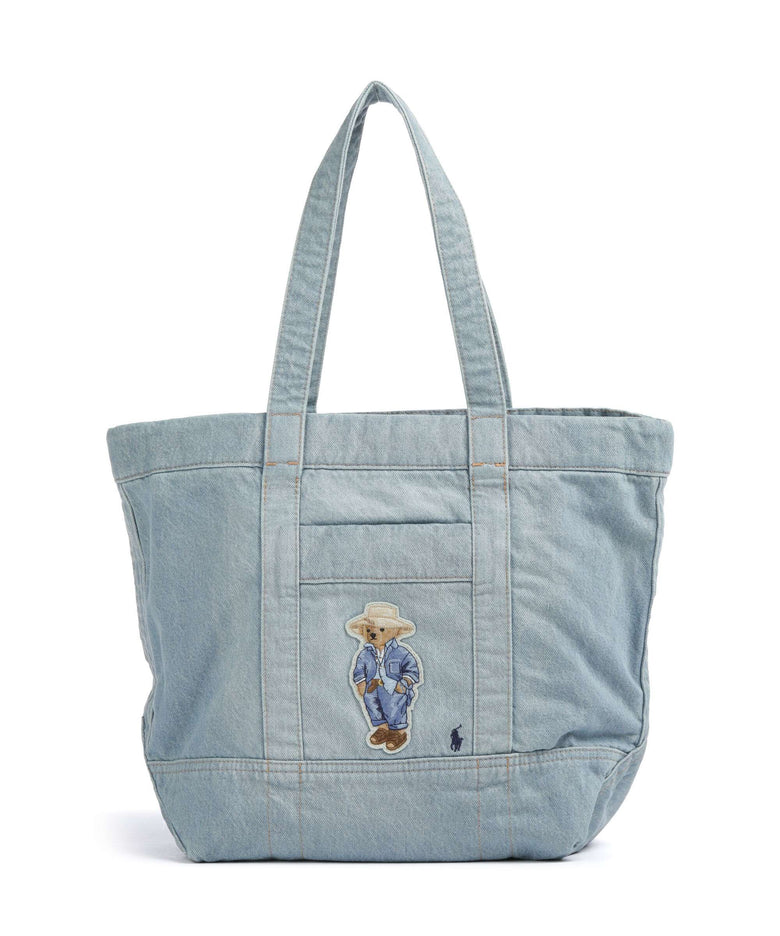 Polo Ralph Lauren Bear Traveller Tote bag washed denim