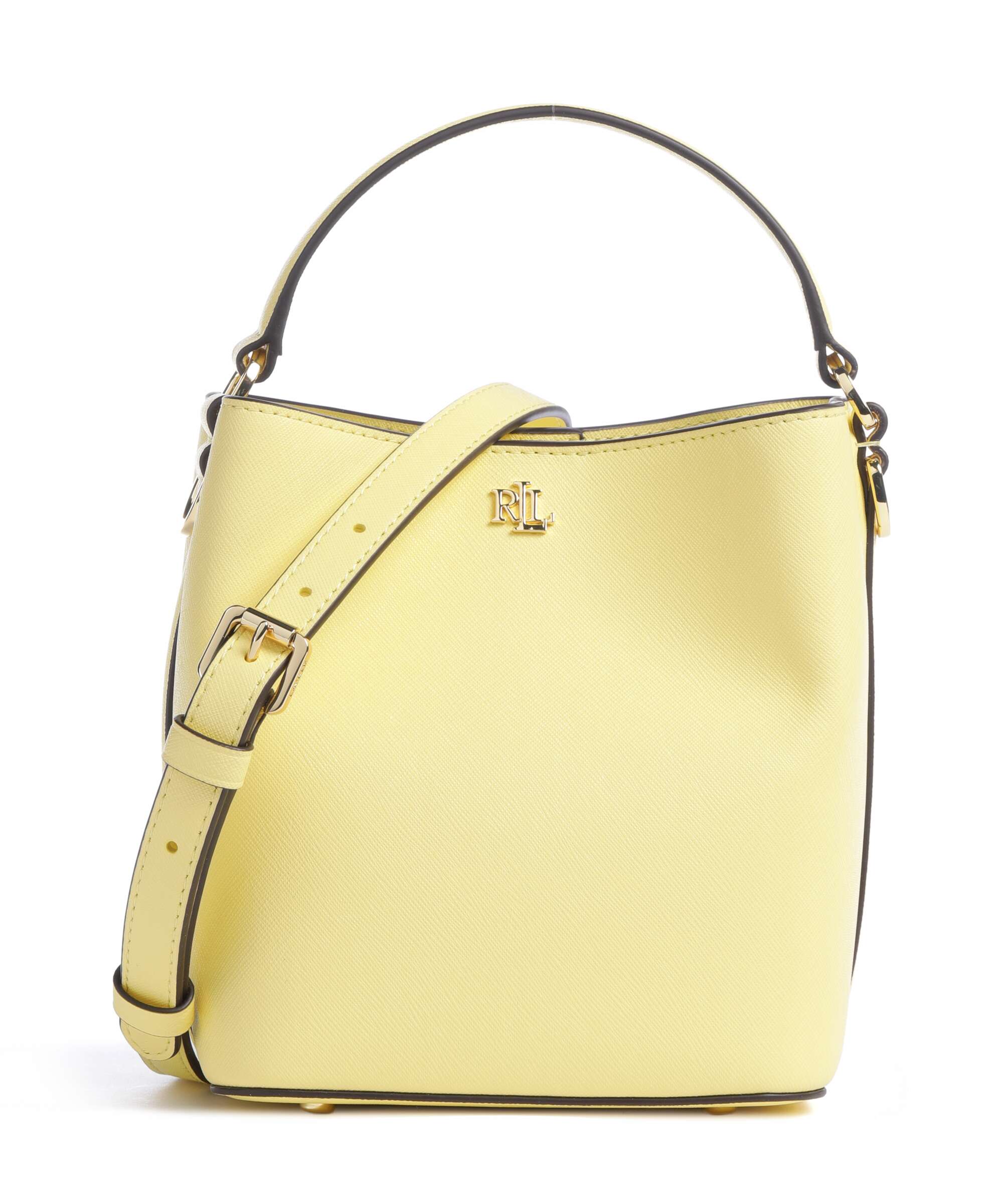 Lauren Ralph Lauren Reese Small Bucket bag saffiano leather lemon