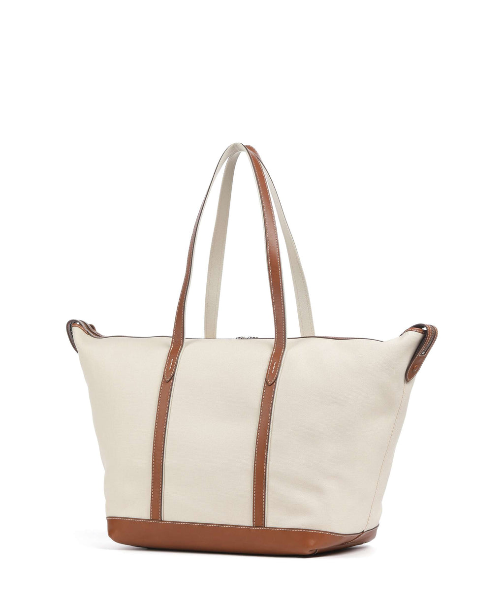 Polo Ralph Lauren Canvas Large Tote bag ecru/cuoio