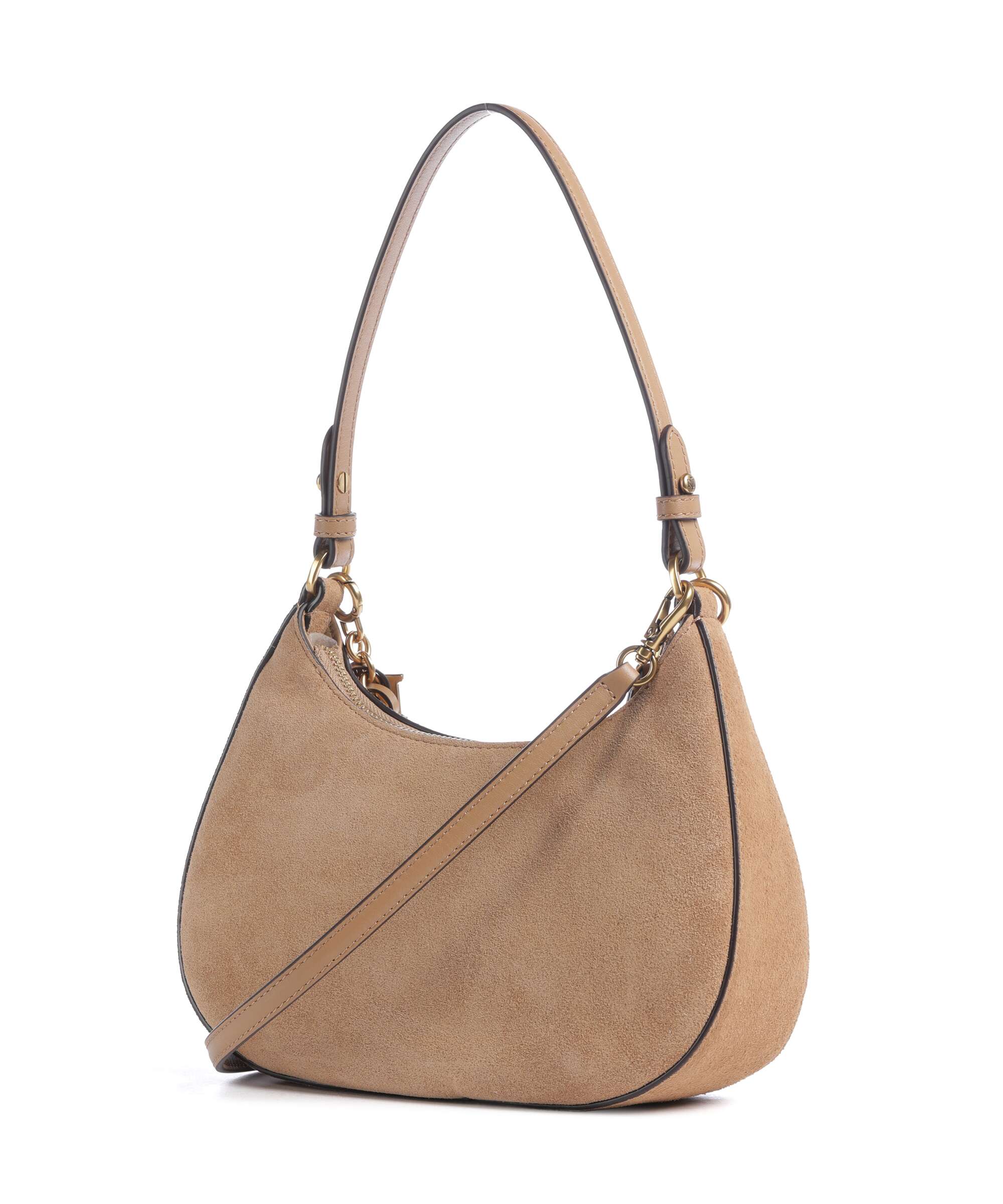 Lauren Ralph Lauren Marcy Medium Shoulder bag velour leather camel