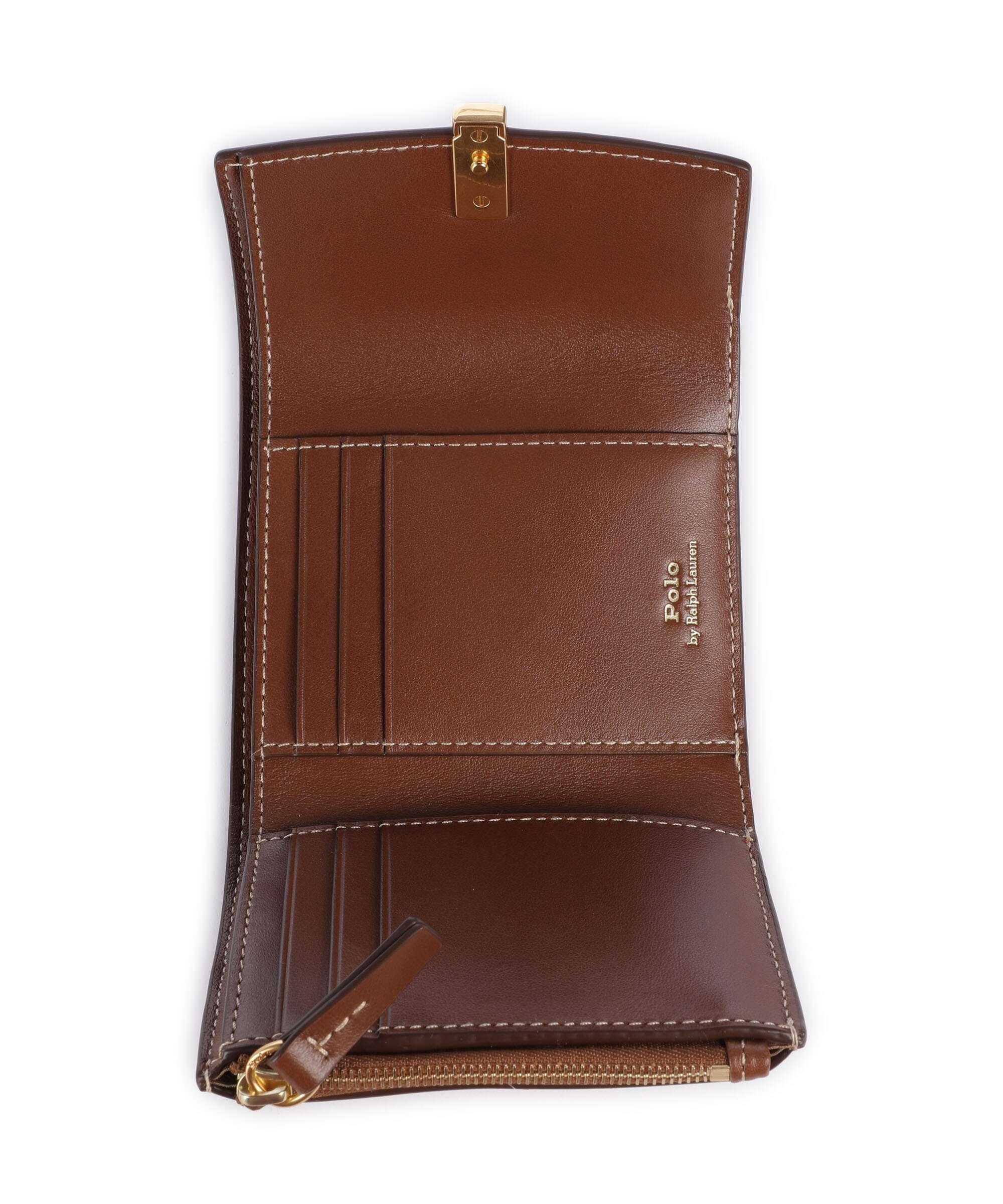 【新品】Polo Ralph Lauren Cow Leather Mesh B Polo Ralph Lauren ID Collection Small Wallet fine grain cow