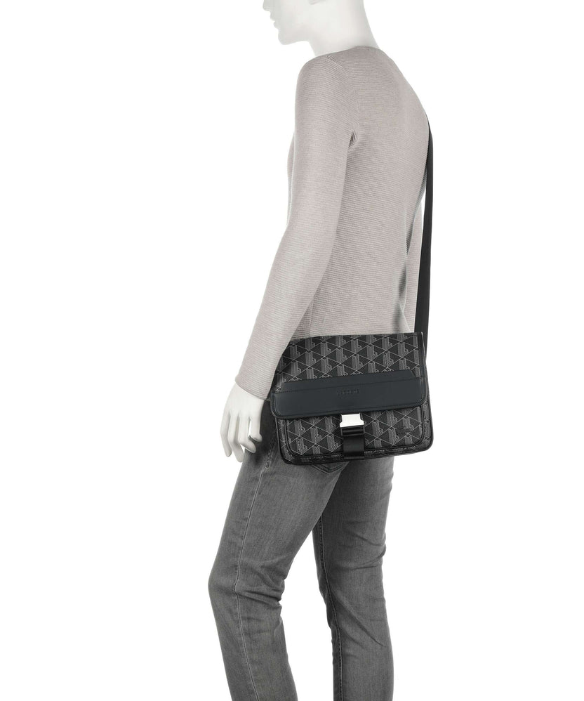 Lacoste The Blend Messenger bag monogram noir/gris