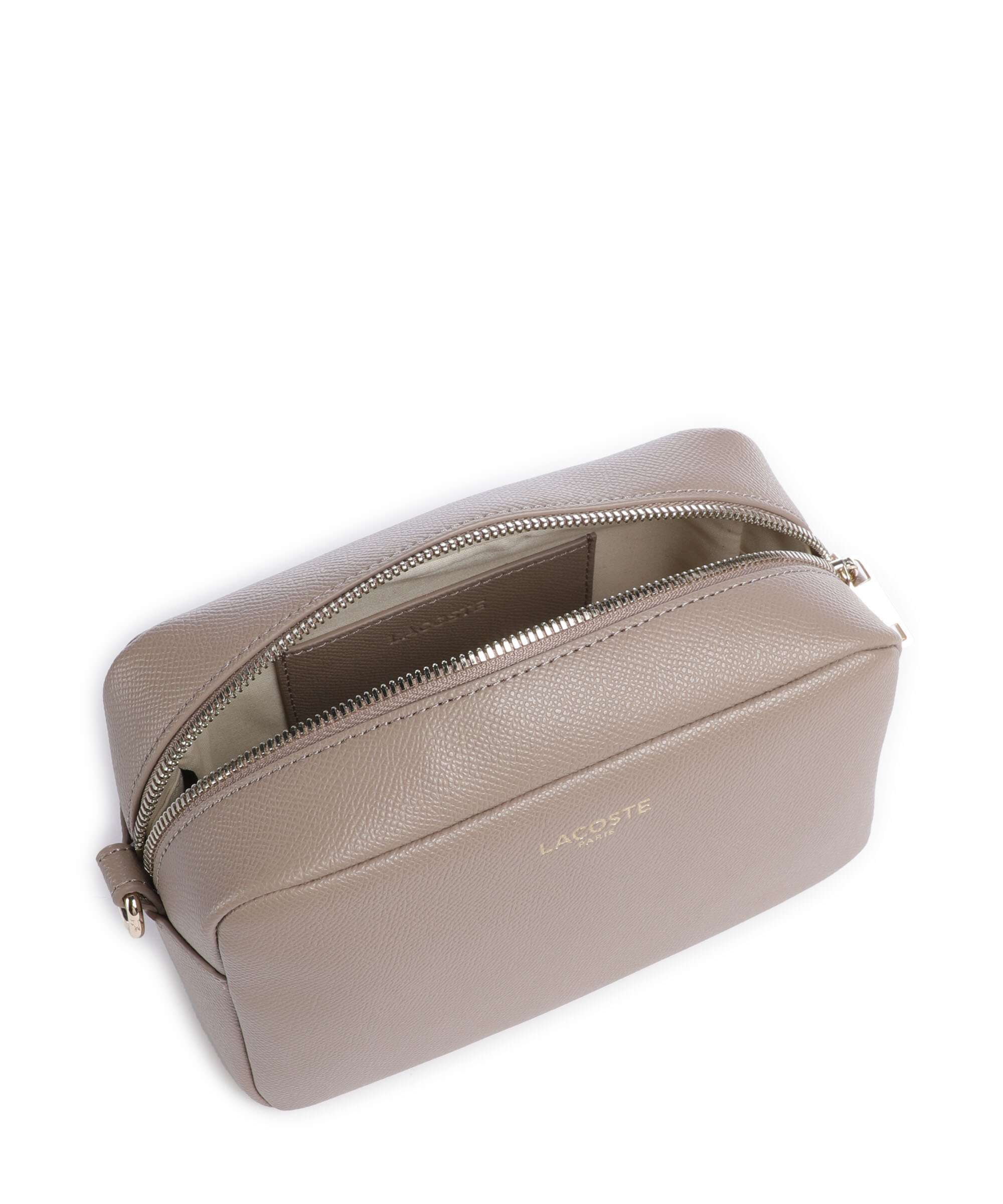 Lacoste Champs Elysees Crossbody bag grained cow leather taupe