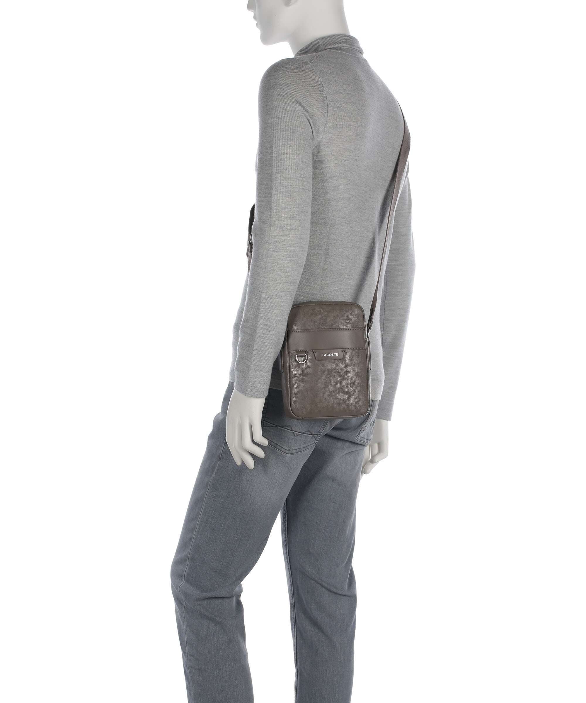 Lacoste Ossian Crossbody bag grained cow leather morel