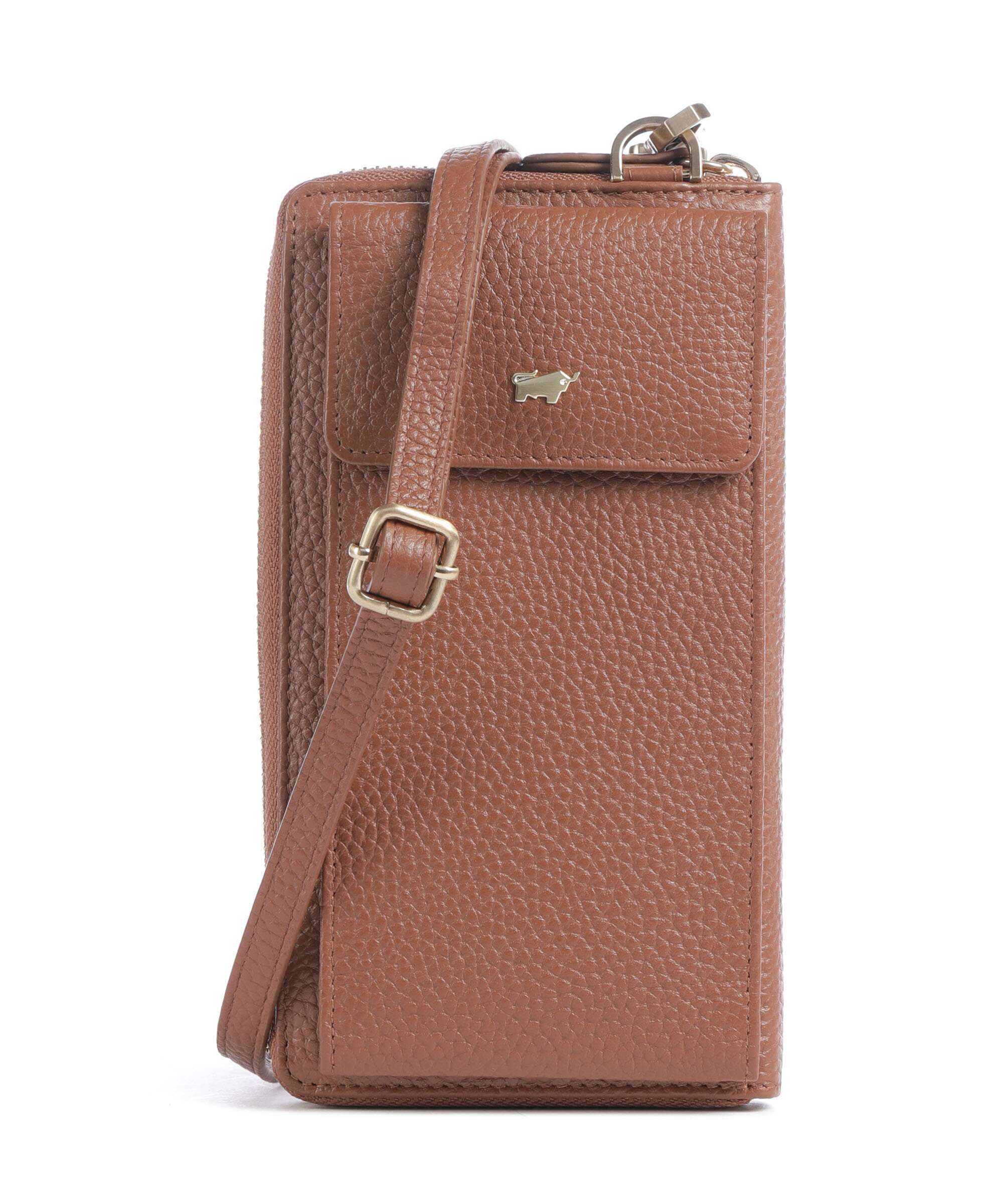 Braun Büffel Asti Phone bag grained cow leather saddle brown