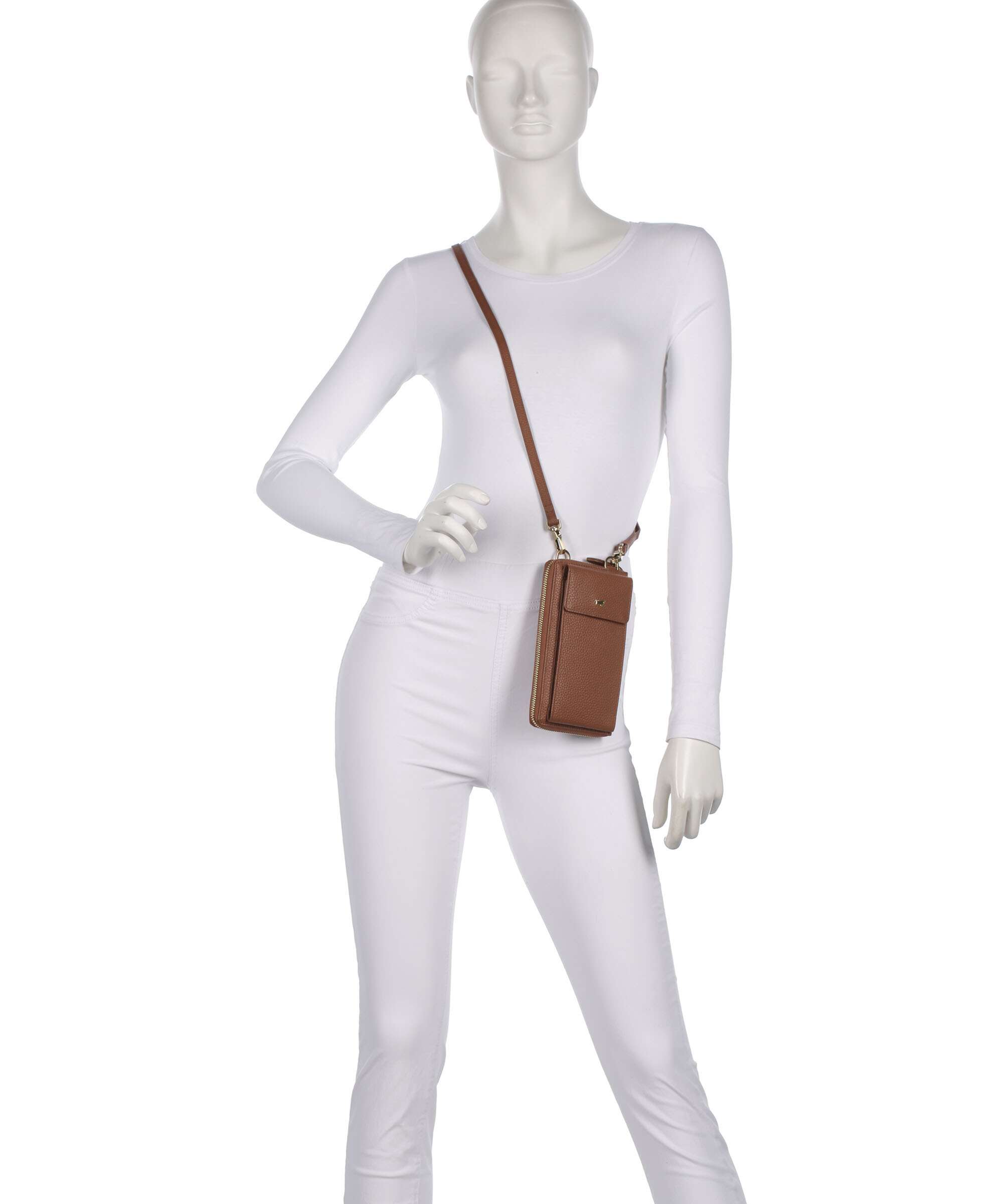 Braun Büffel Asti Phone bag grained cow leather saddle brown