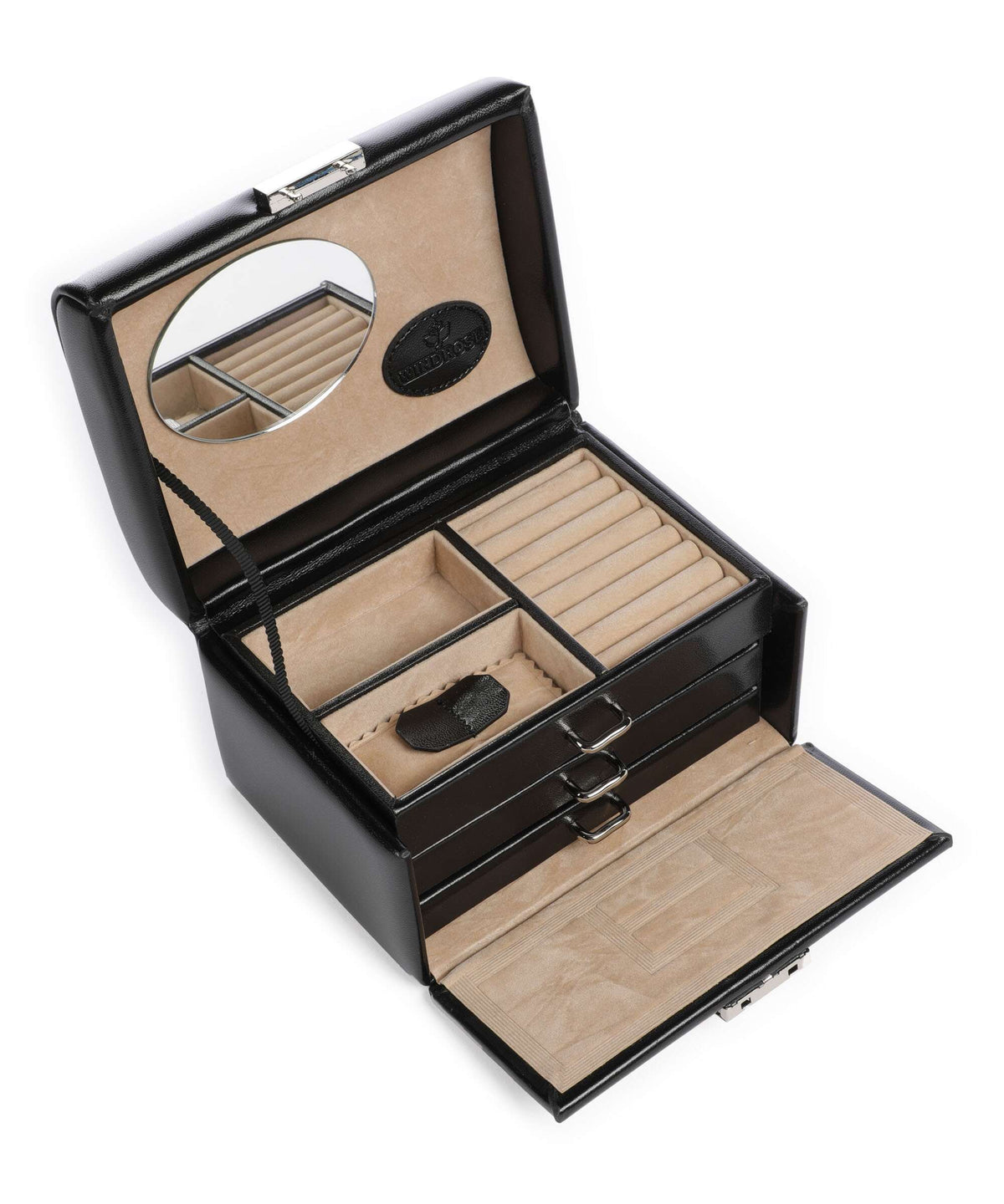 Windrose Merino Jewelry box schwarz