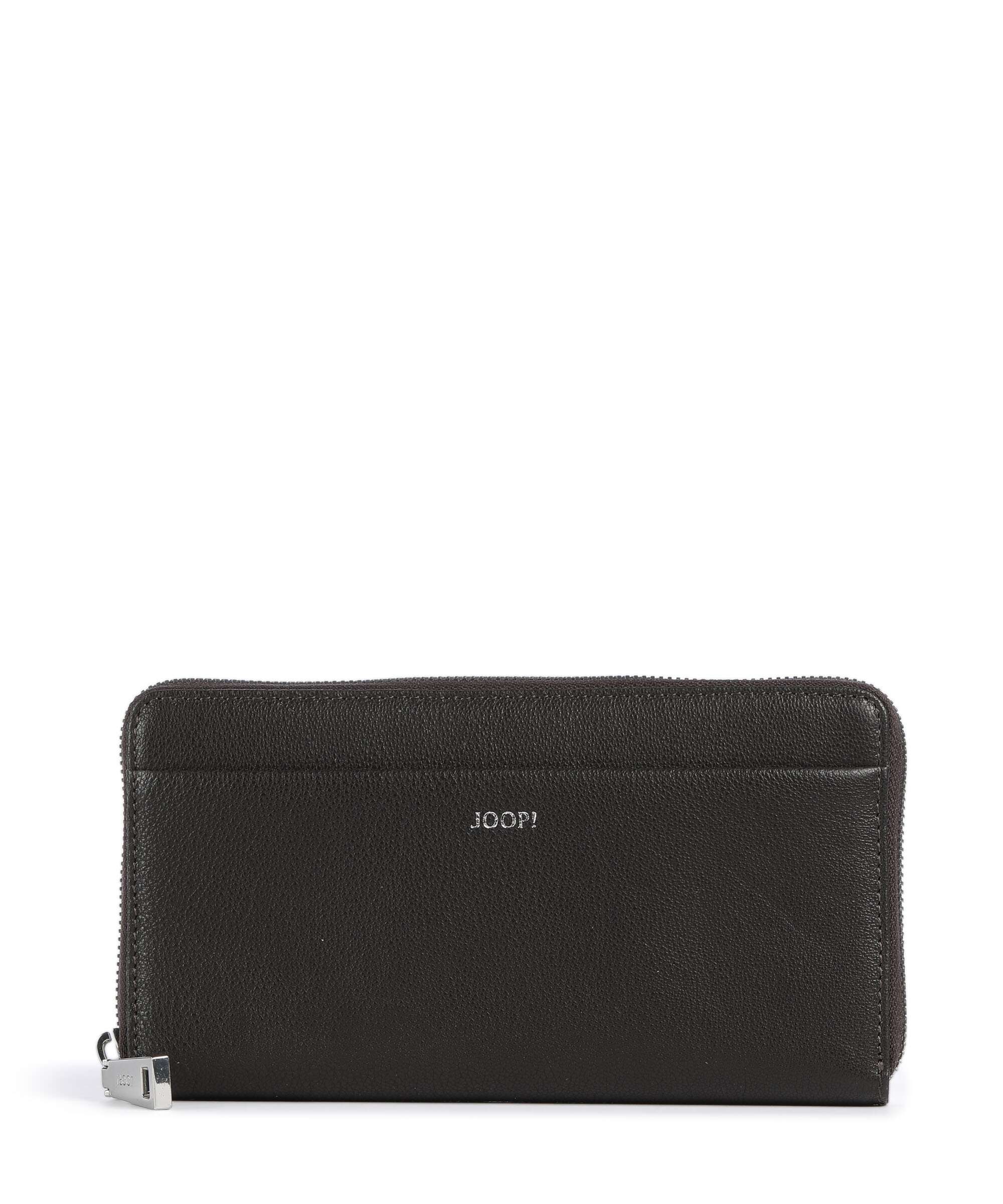 ゆうこ JOOP! Laneta Yura Wallet grained goatskin leather dark brown