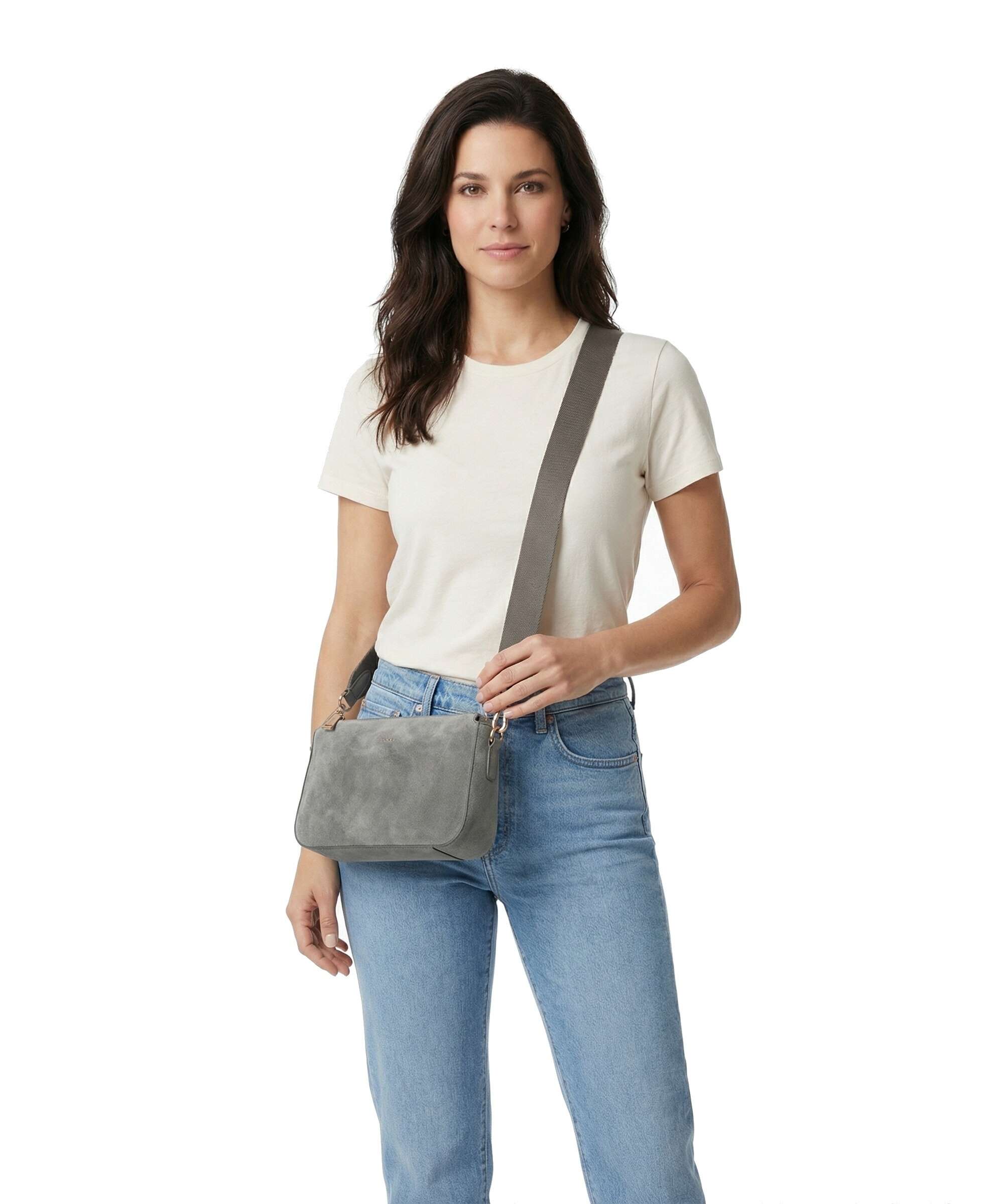 JOOP! Sofista Dolce Jasmina Crossbody bag velour leather grey