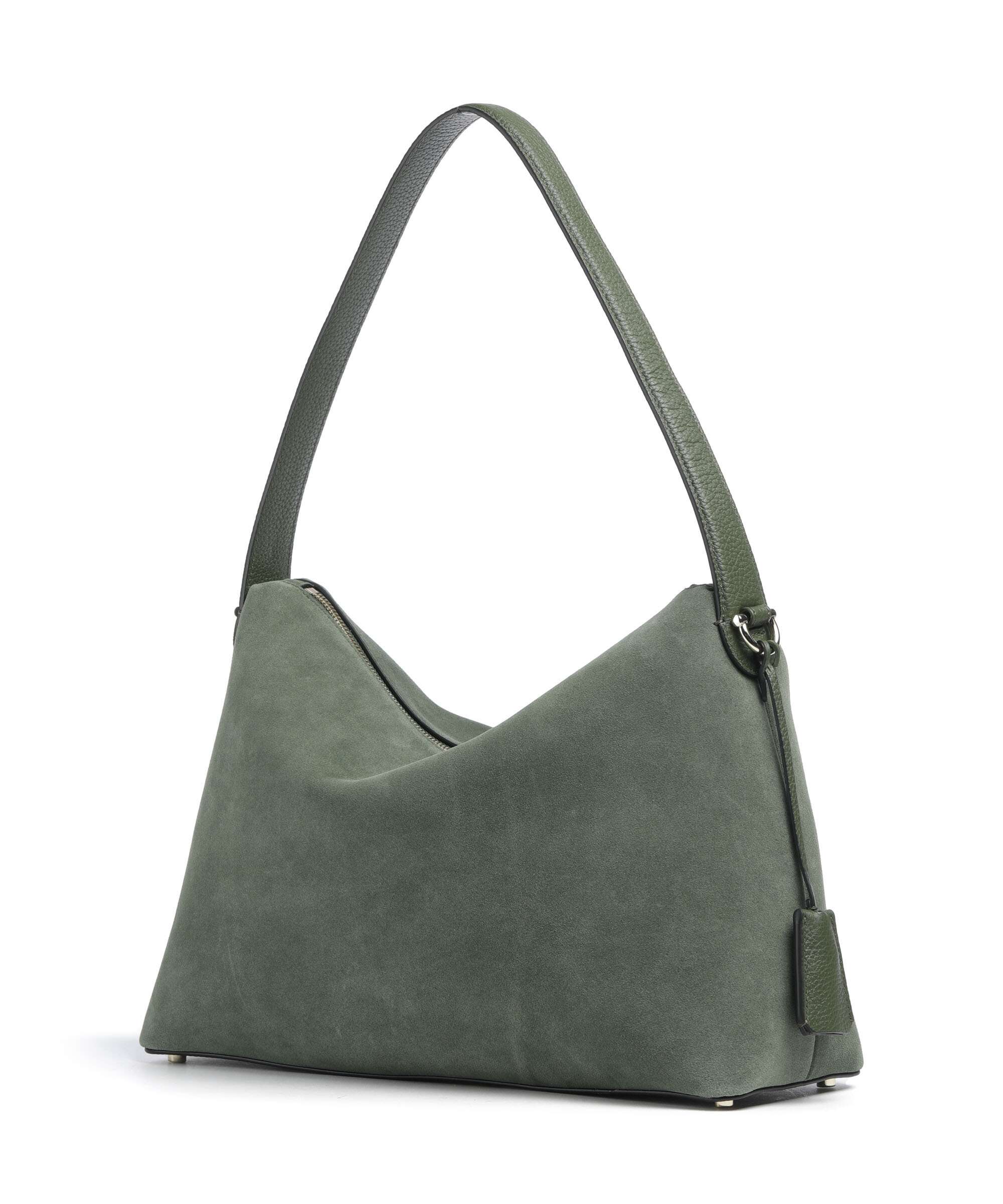 Aigner Delia M Hobo bag brushed leather dark olive - 136196-0633