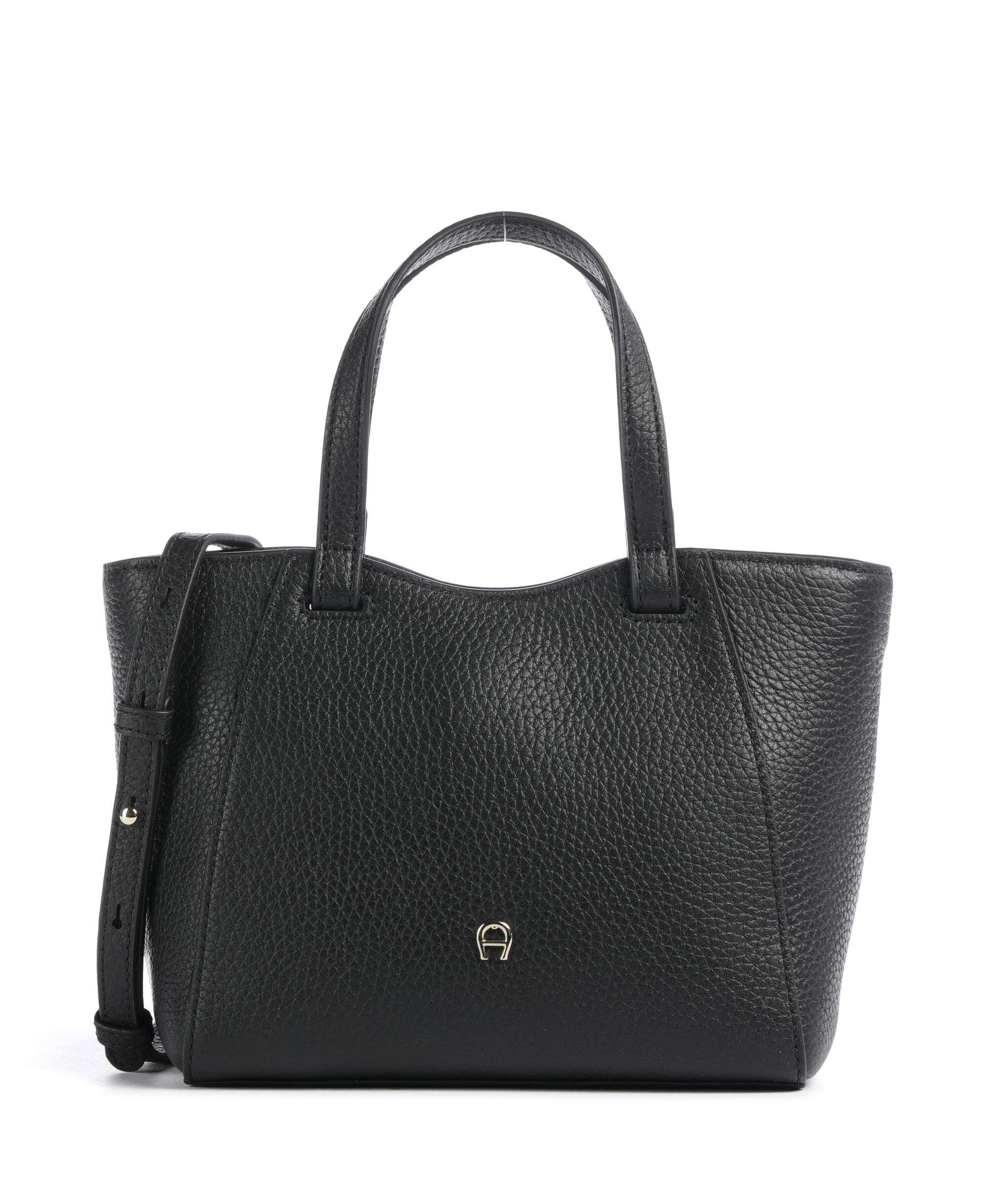 Aigner Pura S Handbag grained cow leather black - 137076-0002 – WARDOW