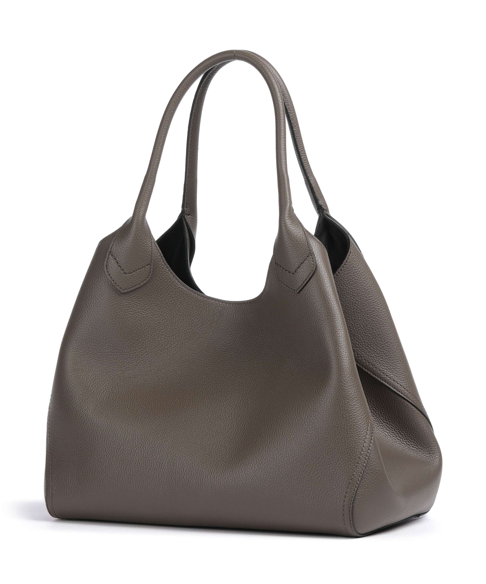 BOSS Lenah Hobo bag grained cow leather medium brown - 50536554