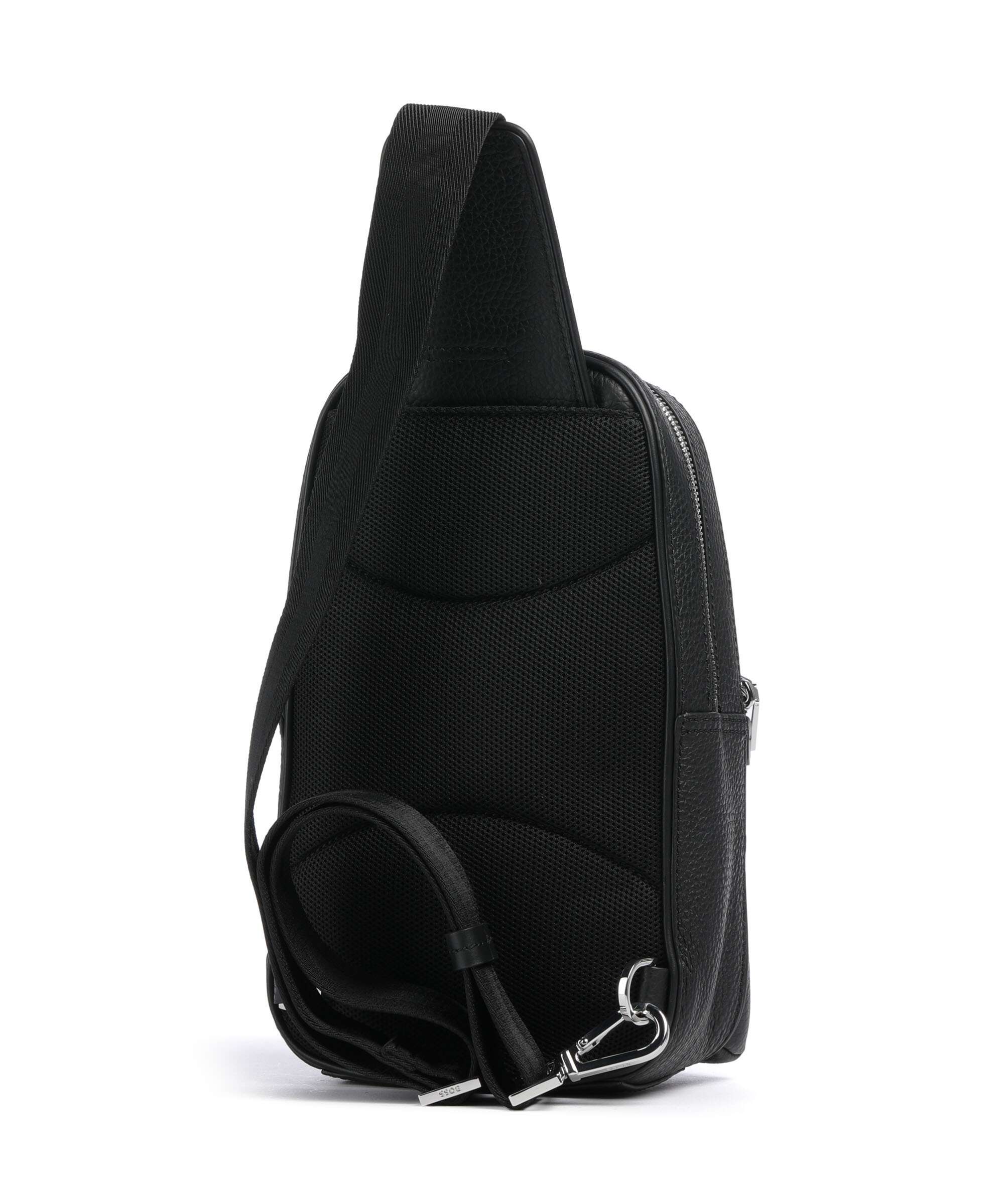 BOSS Crosstown Sling bag grained cow leather black