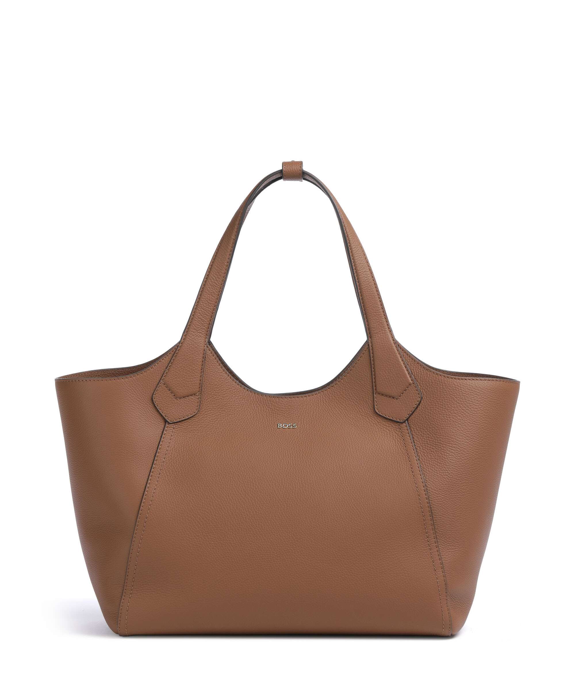 BOSS Lenah Tote bag grained cow leather medium brown - 50563395