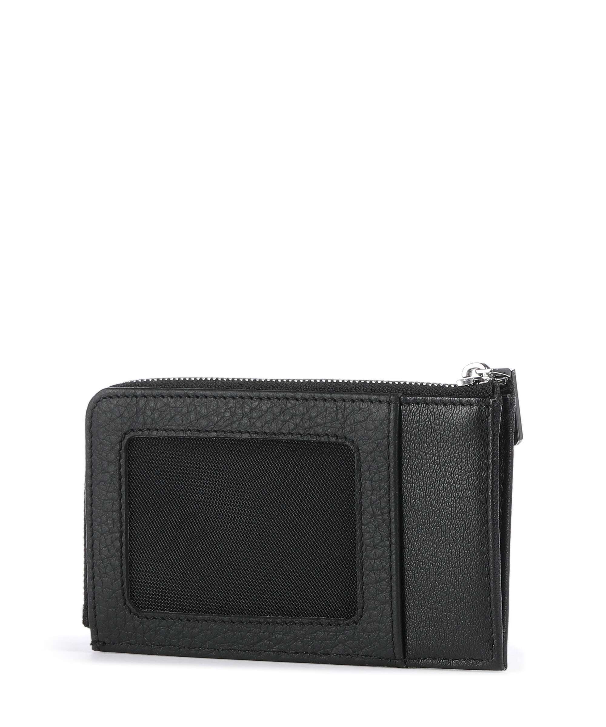 BOSS Crosstown Credit card holder grained cow leather black