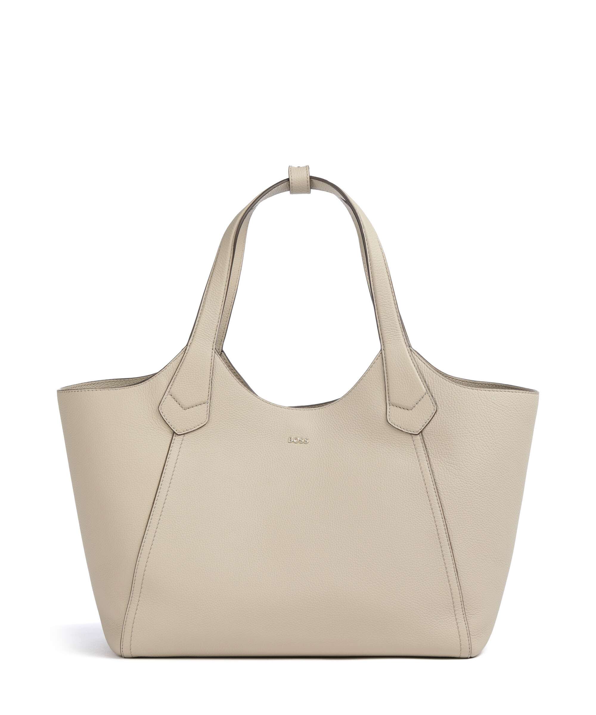 BOSS Lenah Tote bag grained cow leather light beige - 50563395-275