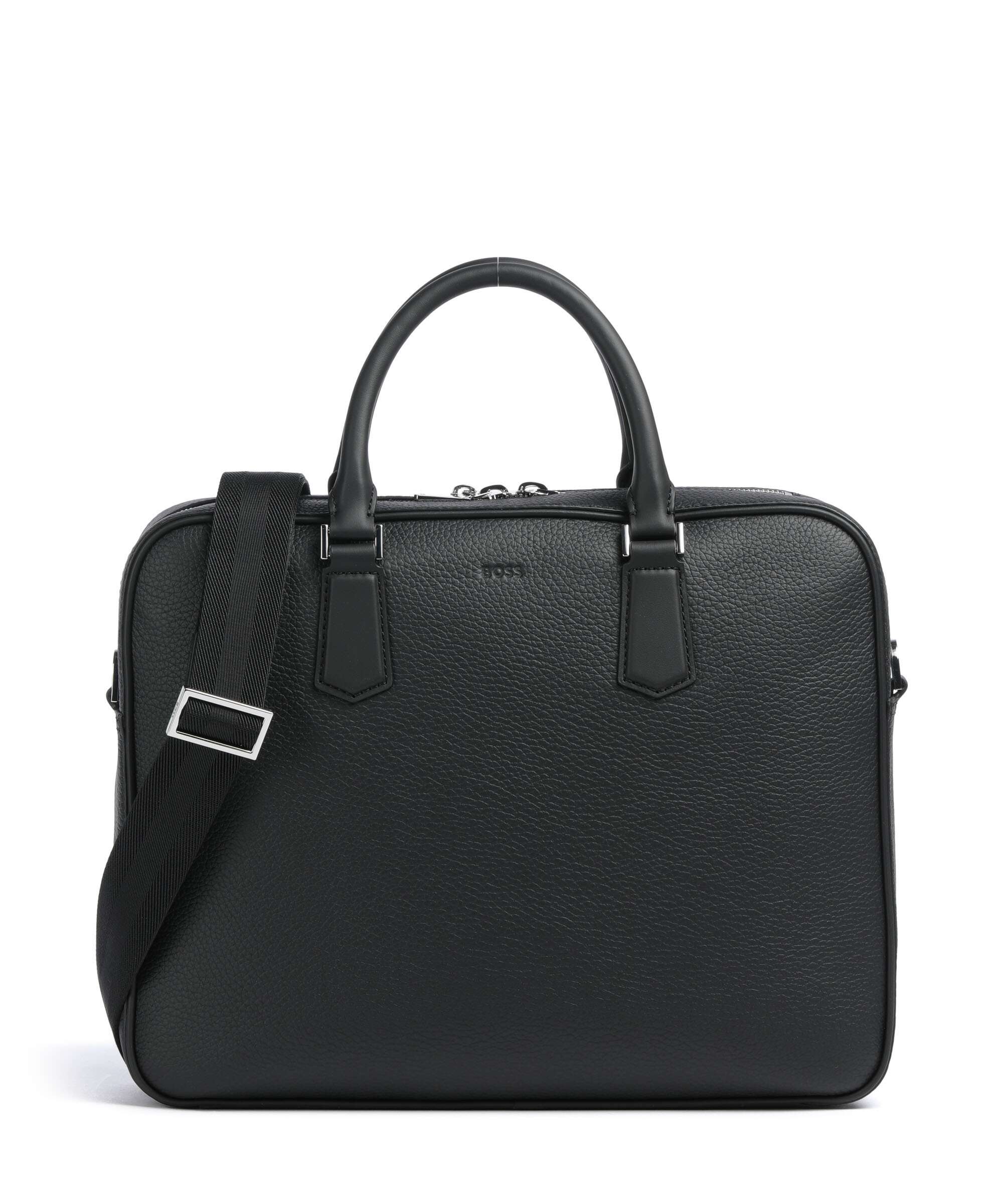 BOSS Crosstown Briefcase 14″ grained cow leather black - 50541864