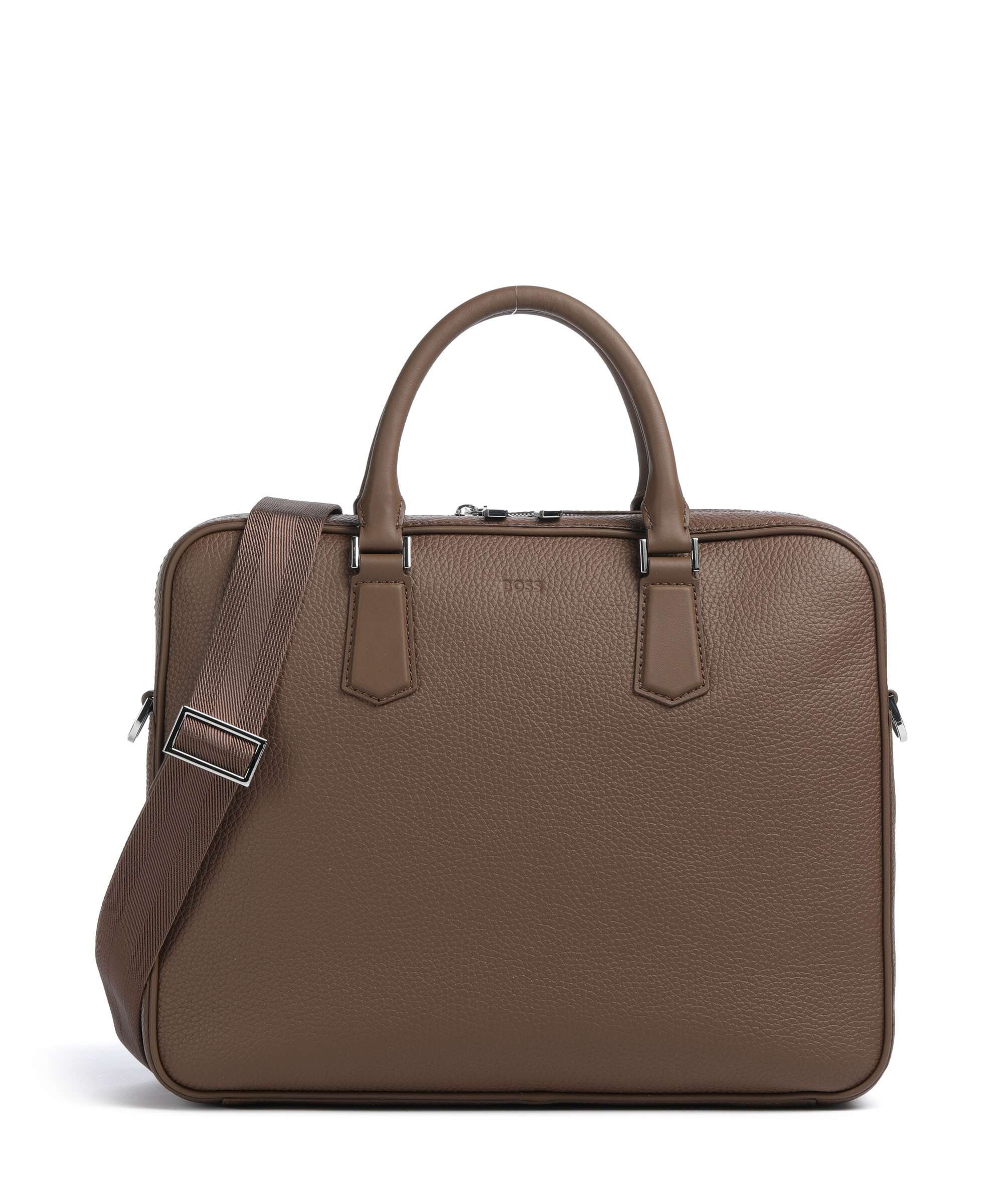 BOSS Crosstown Briefcase 14″ grained cow leather black - 50541864