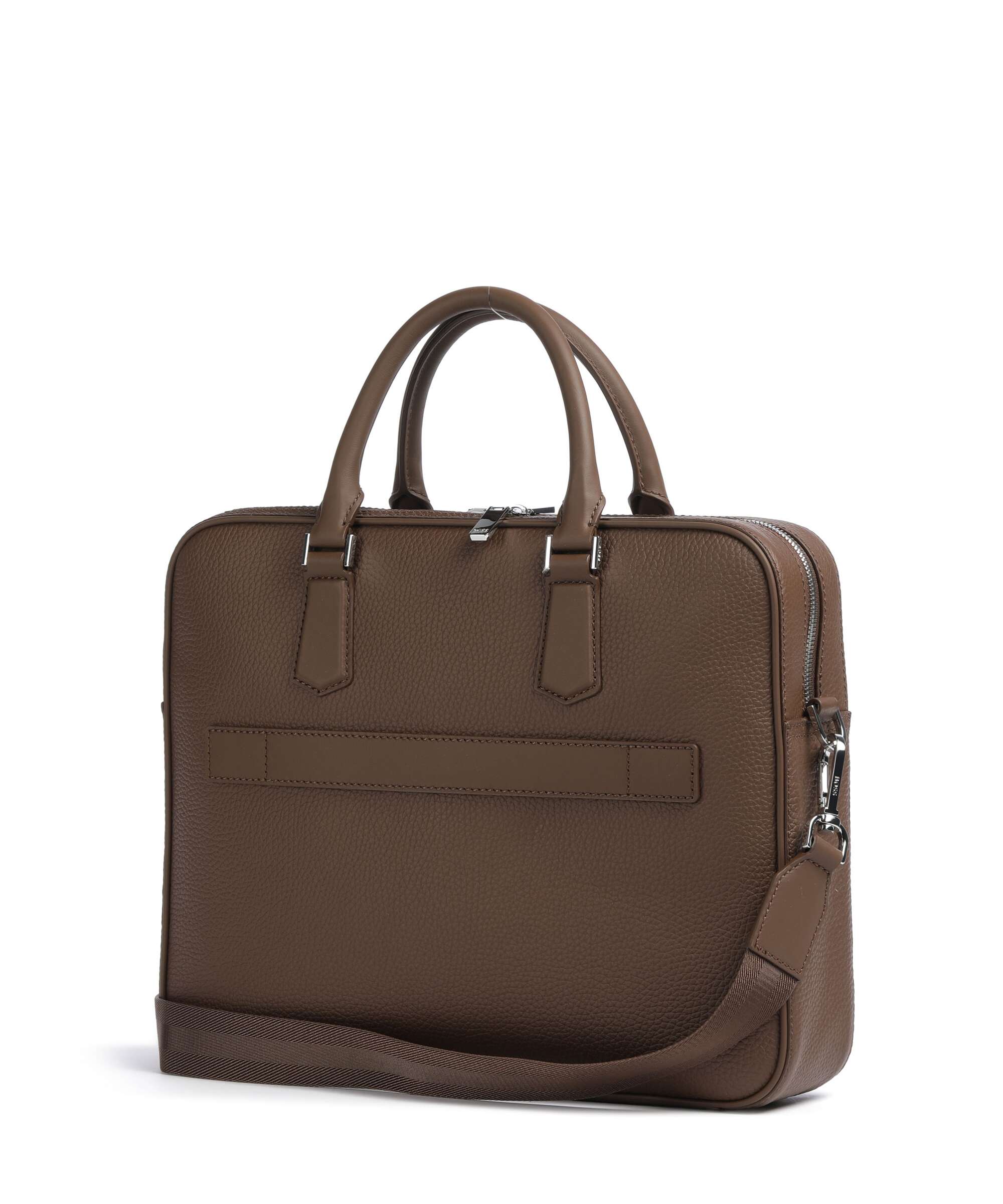 BOSS Crosstown Briefcase 14″ grained leather medium brown