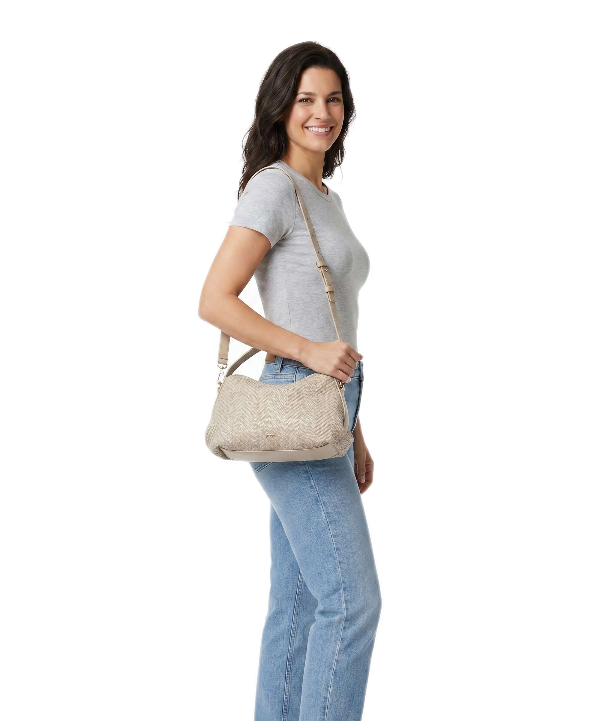 BOSS Caylie Crossbody bag imitation leather light beige - 50567975