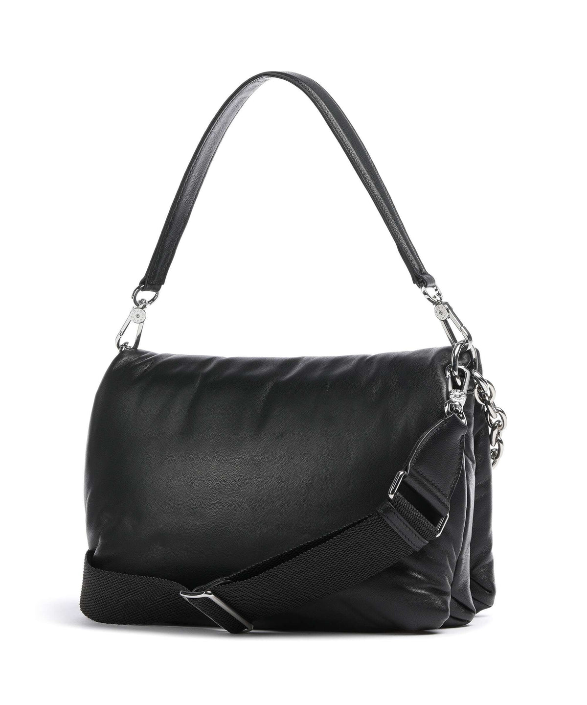 Abro Piuma Lucido Puffer Shoulder bag black/nickel