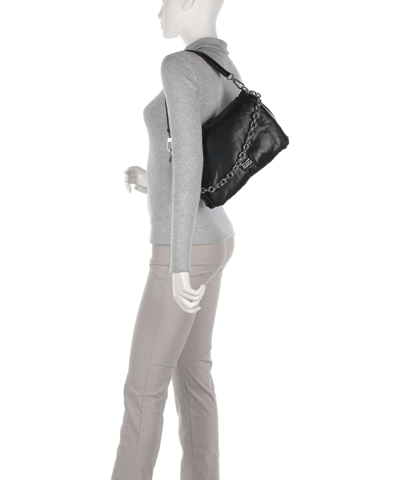 Abro Piuma_Lucido Puffer Shoulder bag black/nickel