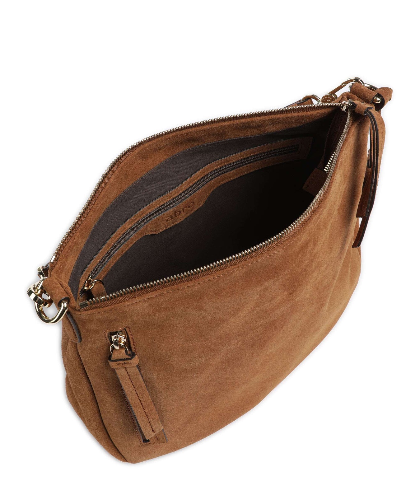 Abro Suede Juna Hobo bag cuoio