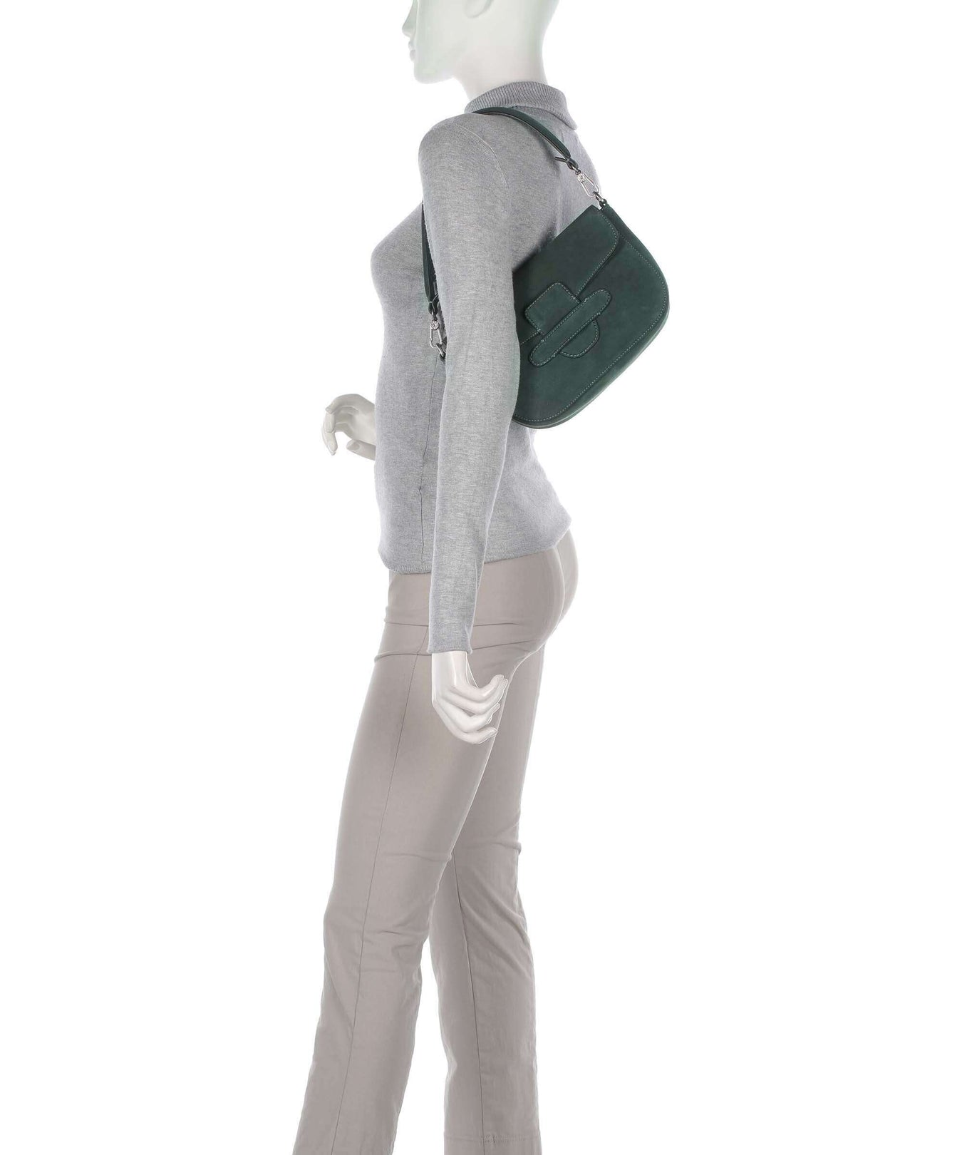 Abro Suede Camilla Shoulder bag sage