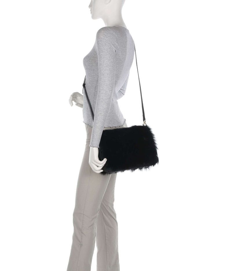 Abro Shearling Astor Shoulder bag black/gold