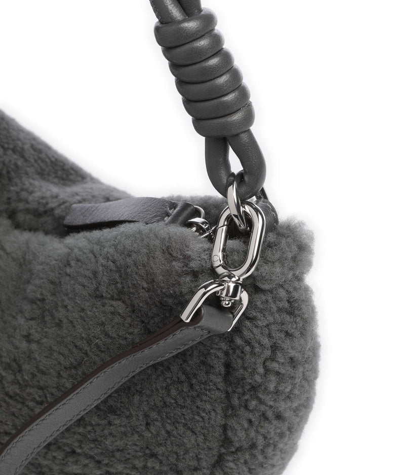 Abro Shearling Moon Shoulder bag grey
