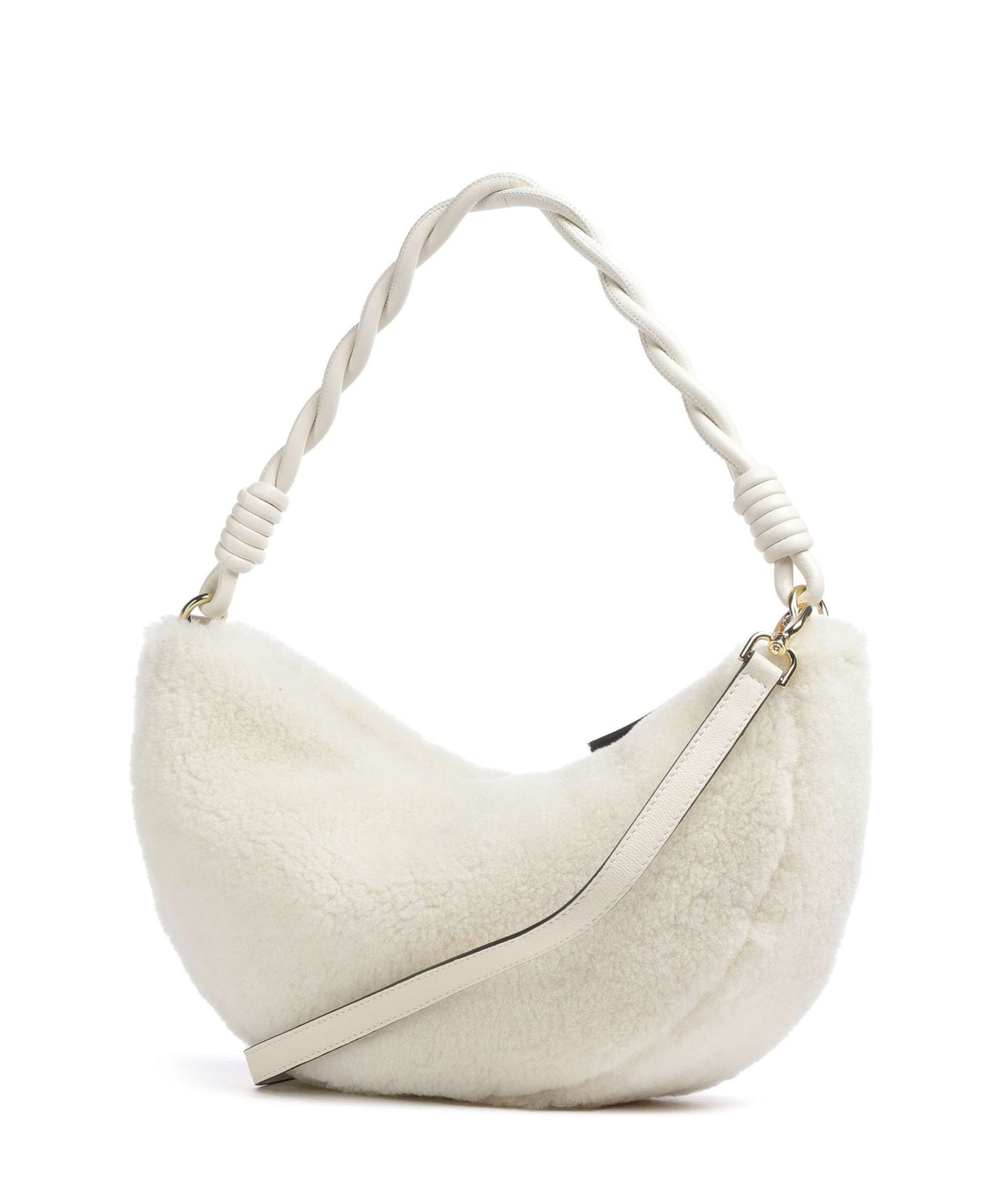 Abro Shearling Moon Shoulder bag milk