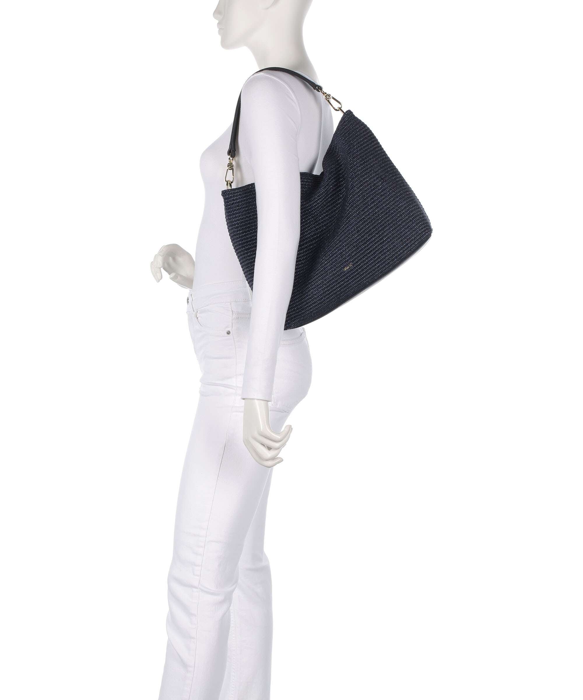 Abro Raffia Kaia Hobo bag navy