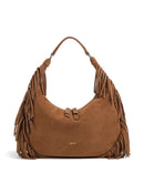 Abro Suede Nana Fringes Hobo bag cuoio