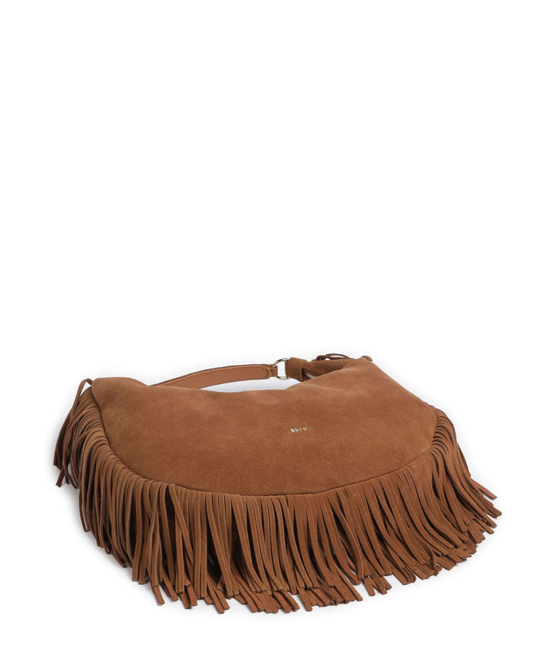 Abro Suede Nana Fringes Hobo bag cuoio