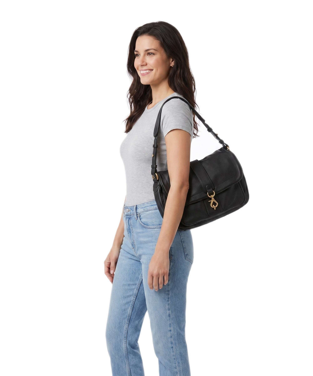 Abro Dalia Star Saddle Hobo bag black/gold