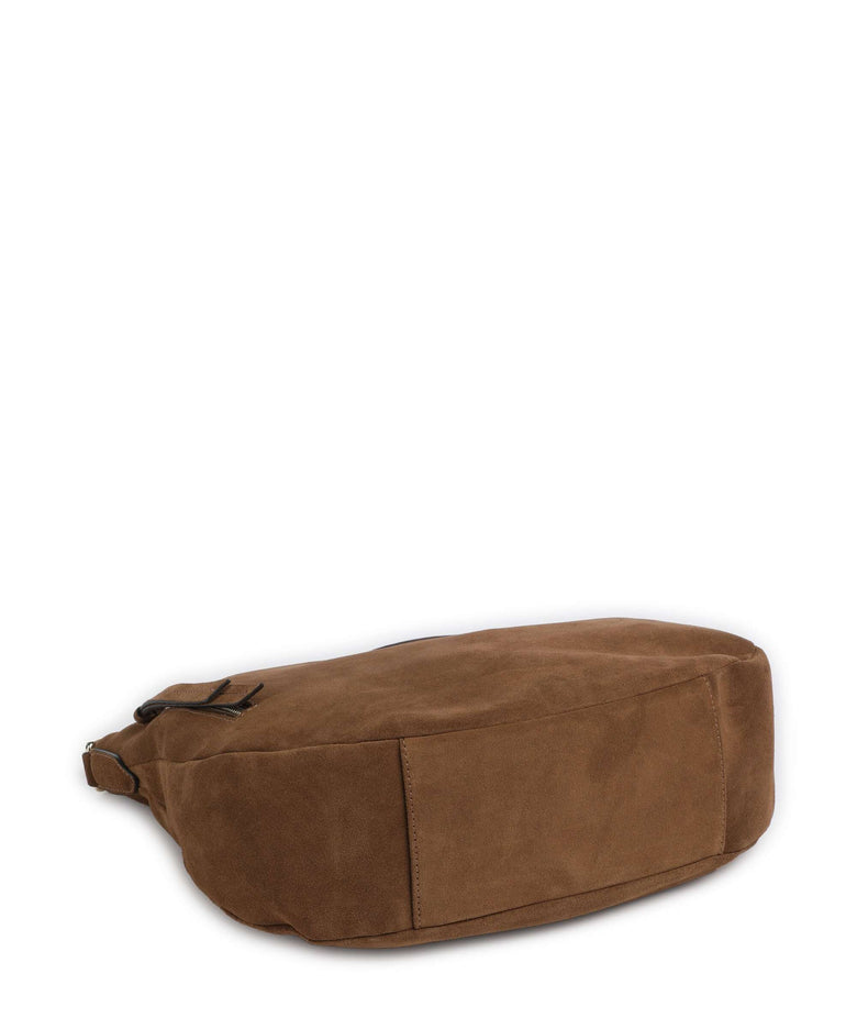 Abro Suede Juna Small Hobo bag camel