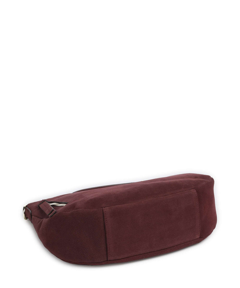 Abro Suede Juna Small Hobo bag bordeaux