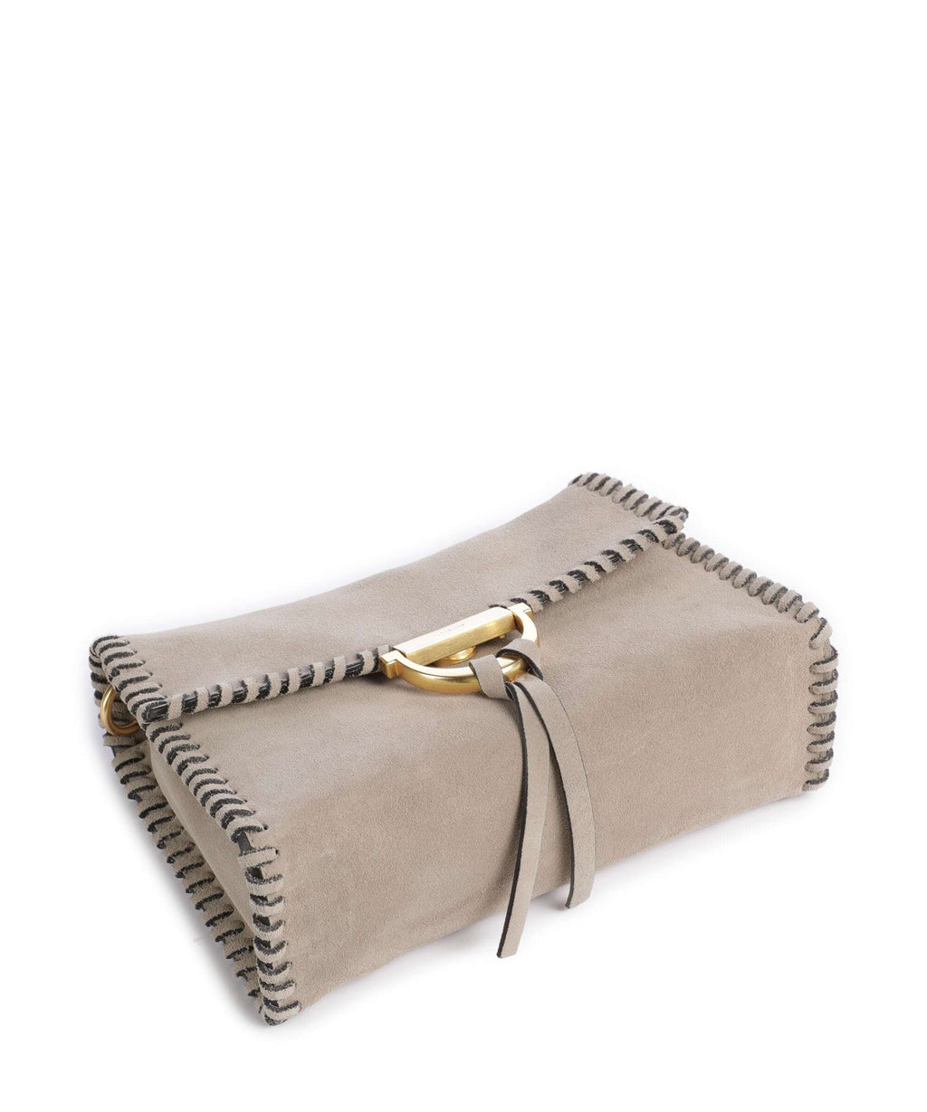 Abro Suede Temi Stitch Shoulder bag siena