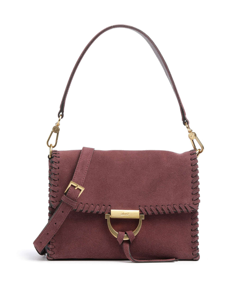 Abro Suede Temi Stitch Shoulder bag bordeaux