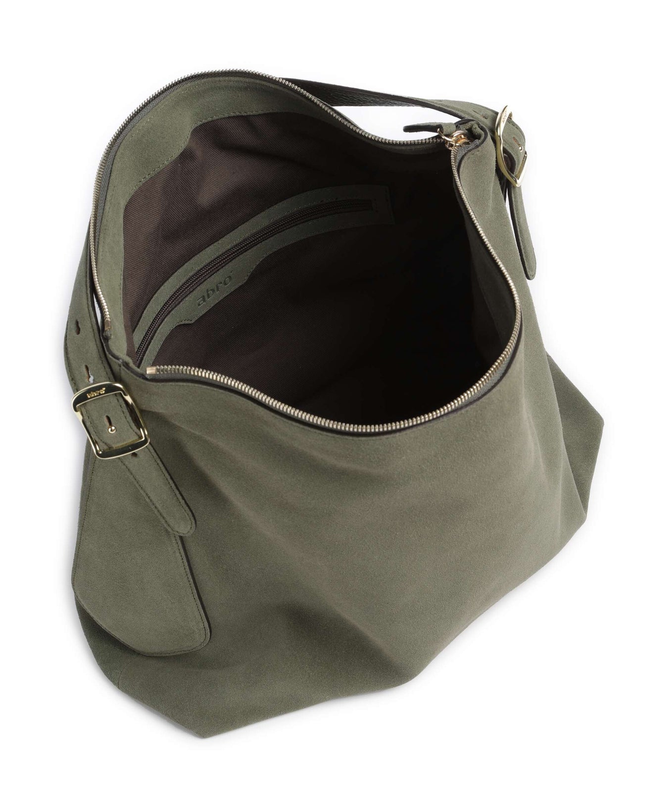Abro Suede Carina Hobo bag oliv