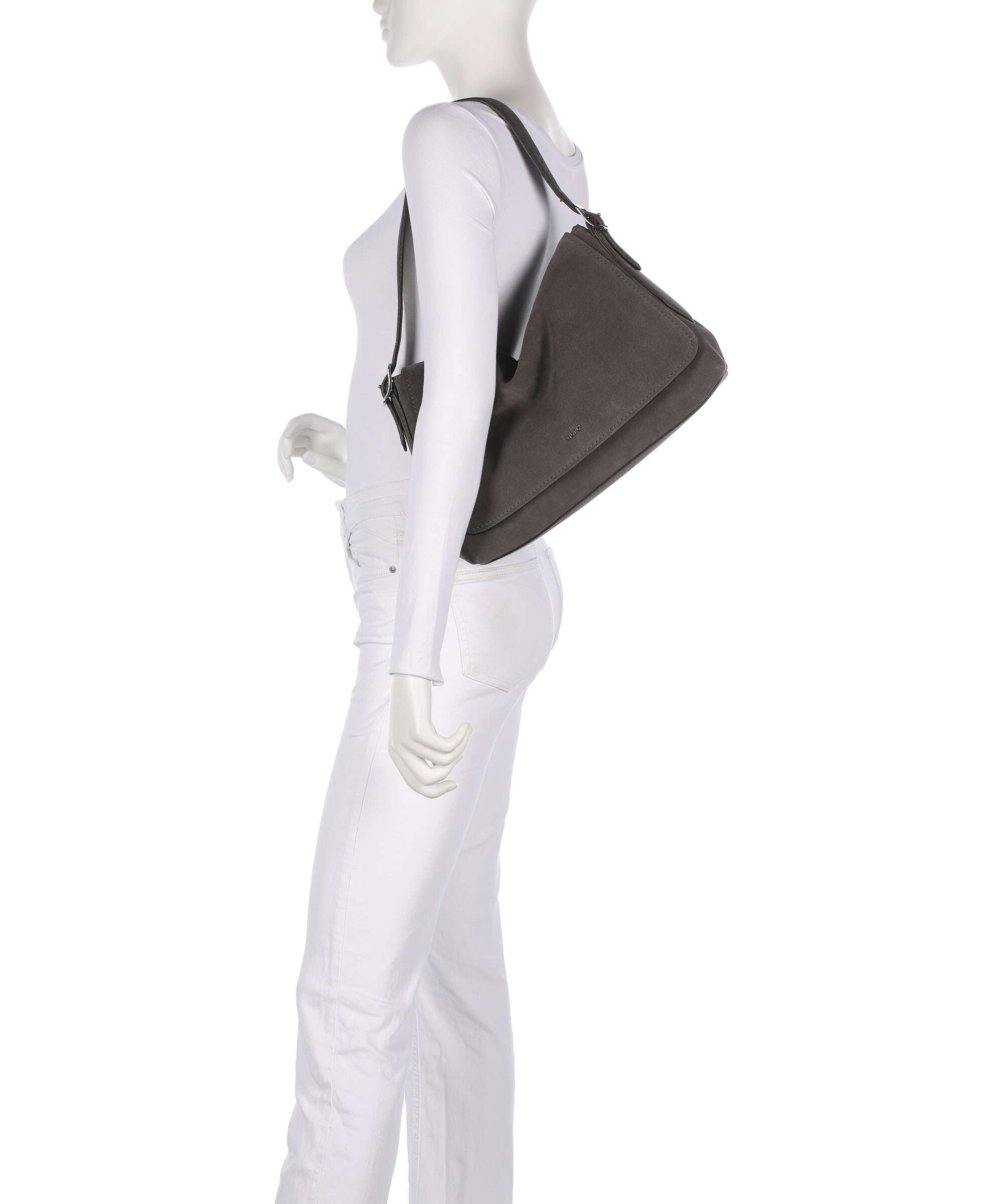 Abro Suede Carina Hobo bag grey