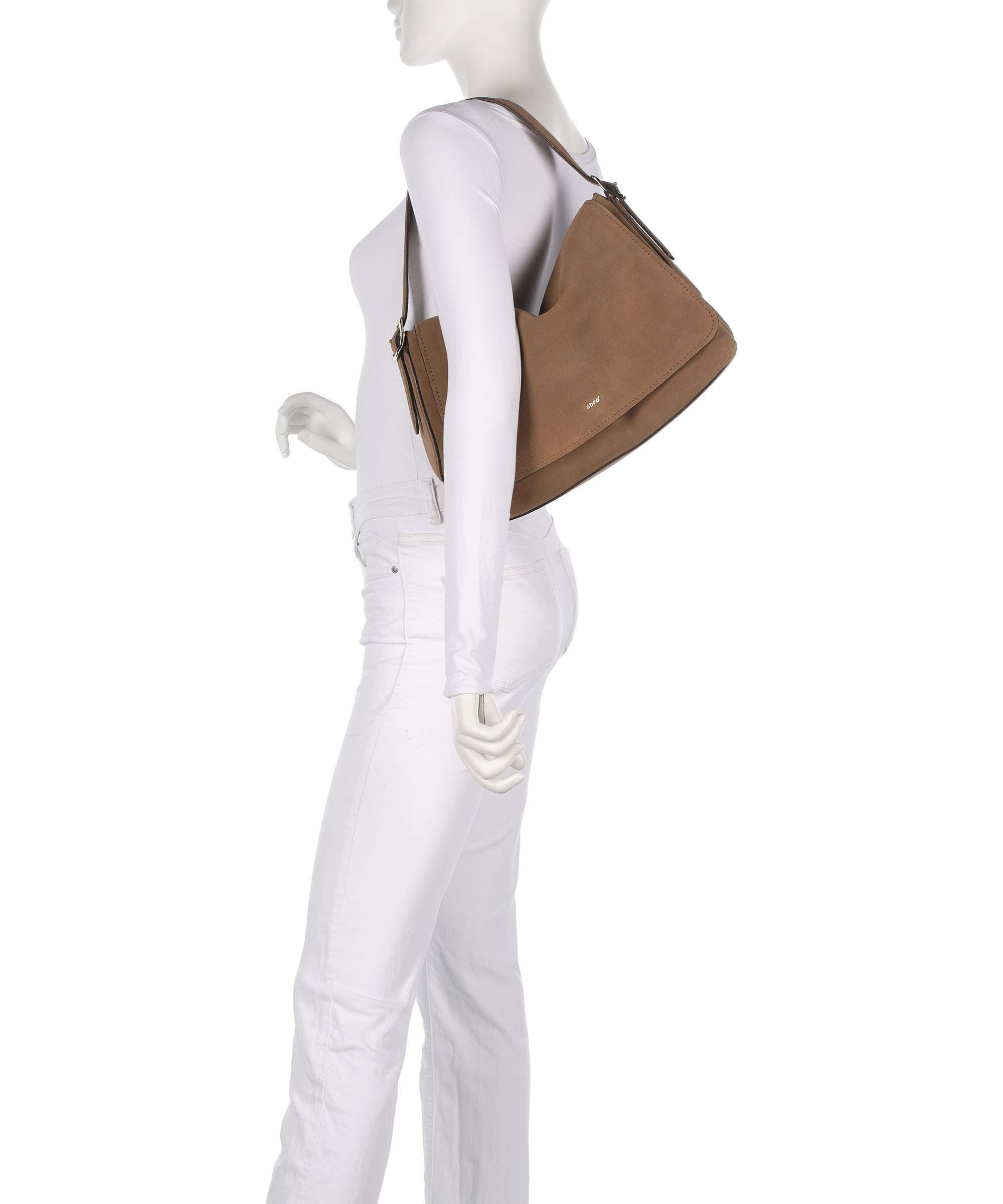 Abro Suede Carina Hobo bag brushed leather camel - 032093-33-48