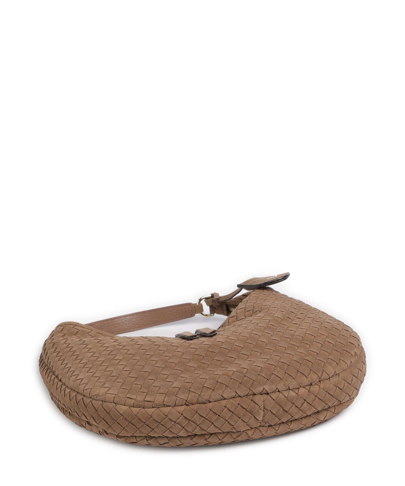 Abro Suede Weaving Nana Small Hobo bag camel